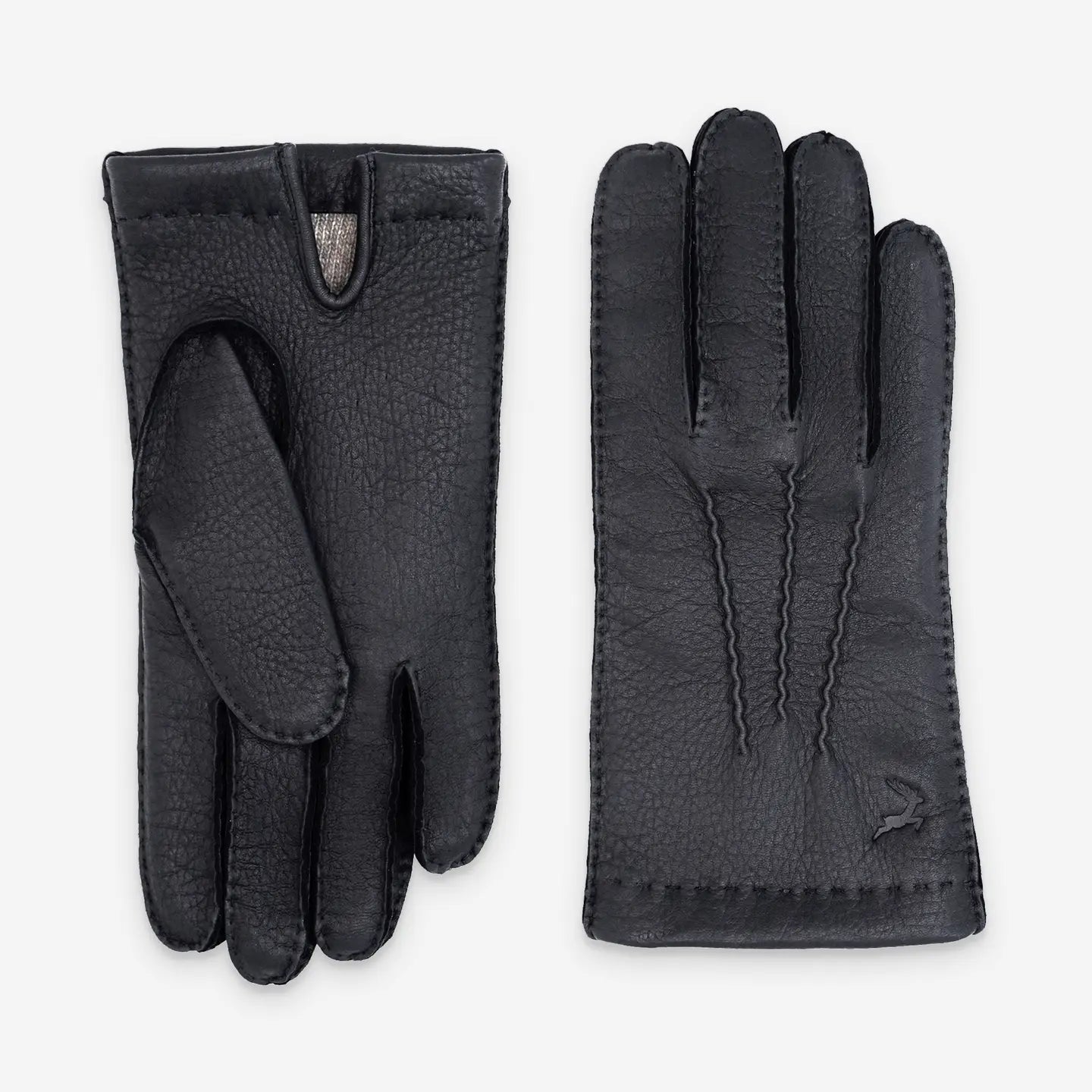 Deer Leather gloves-100% cashmere