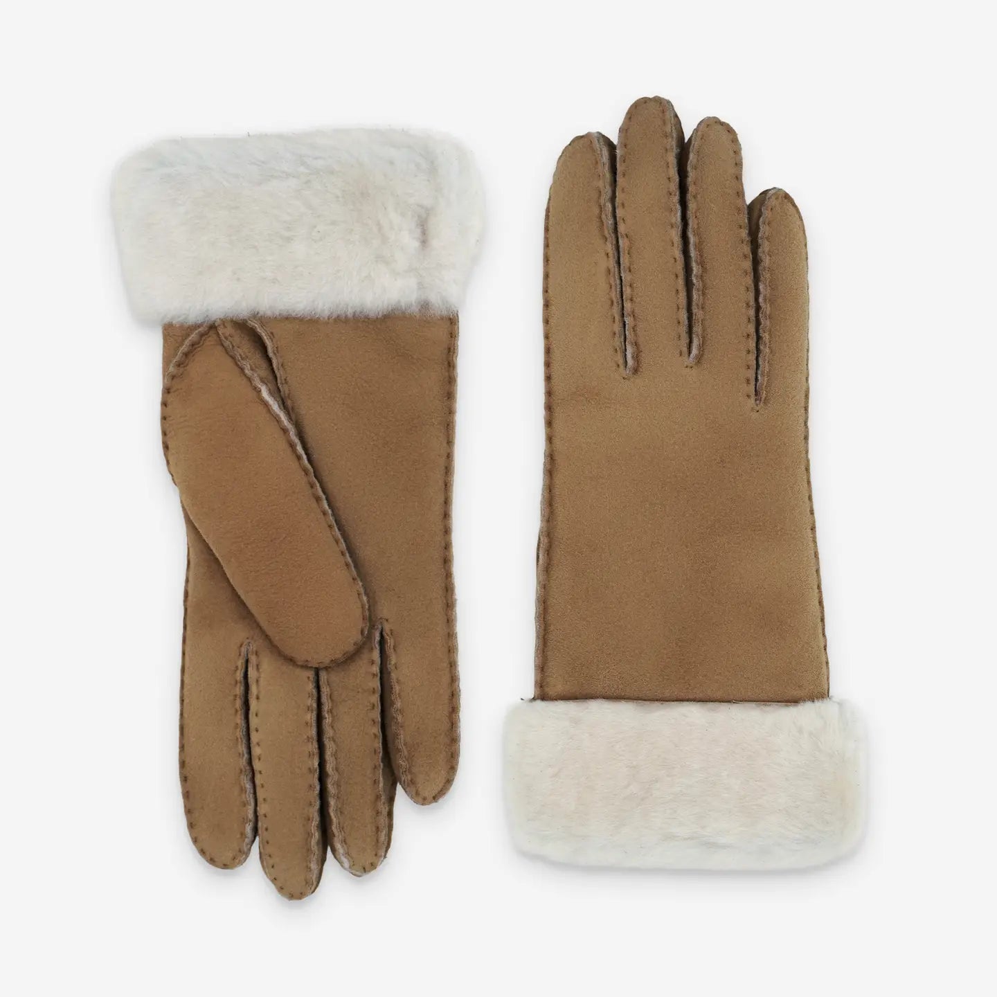 women's sheepskin leather gloves, lined with shearling