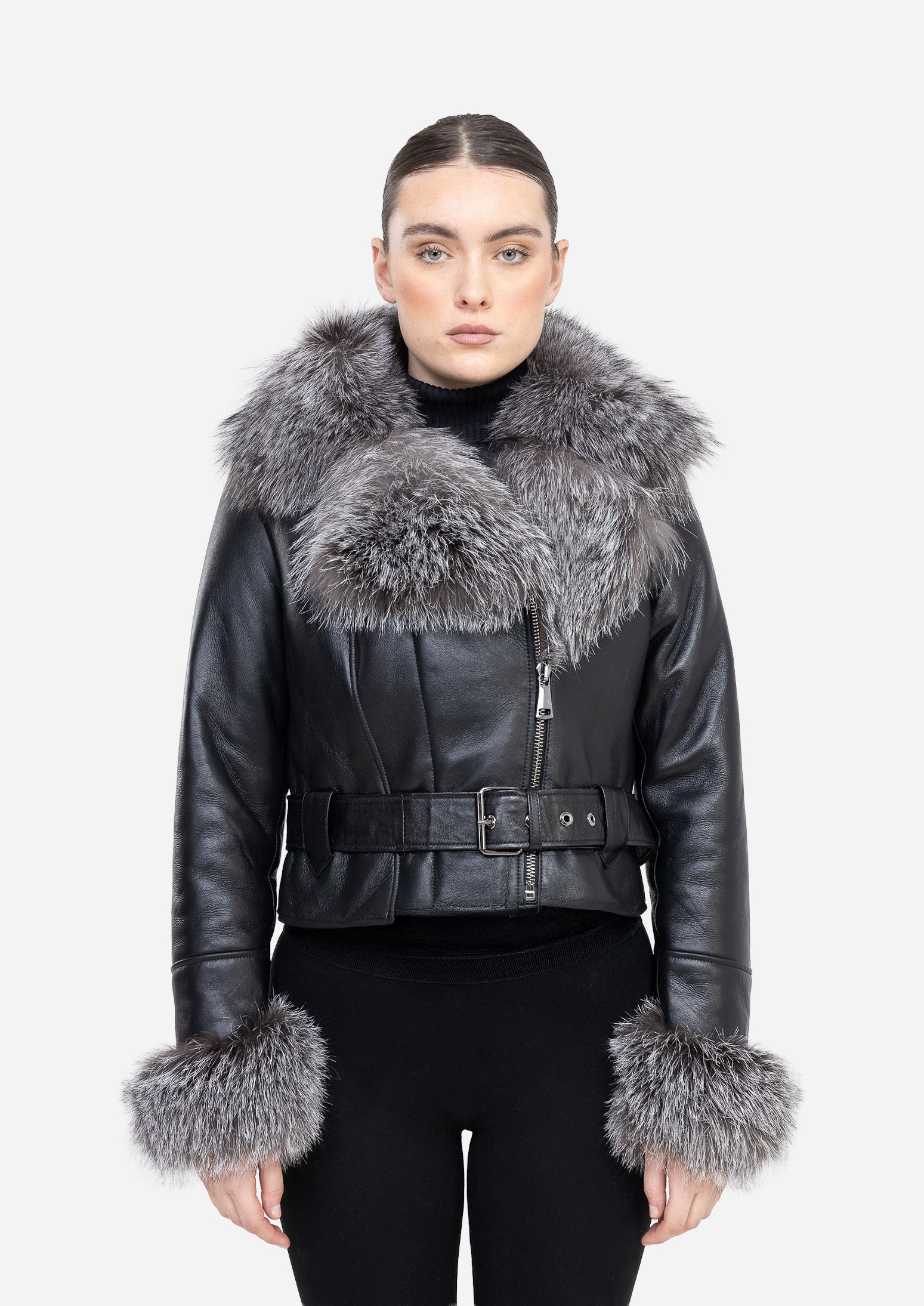 Bianca / Silver Fox Shearling jacket