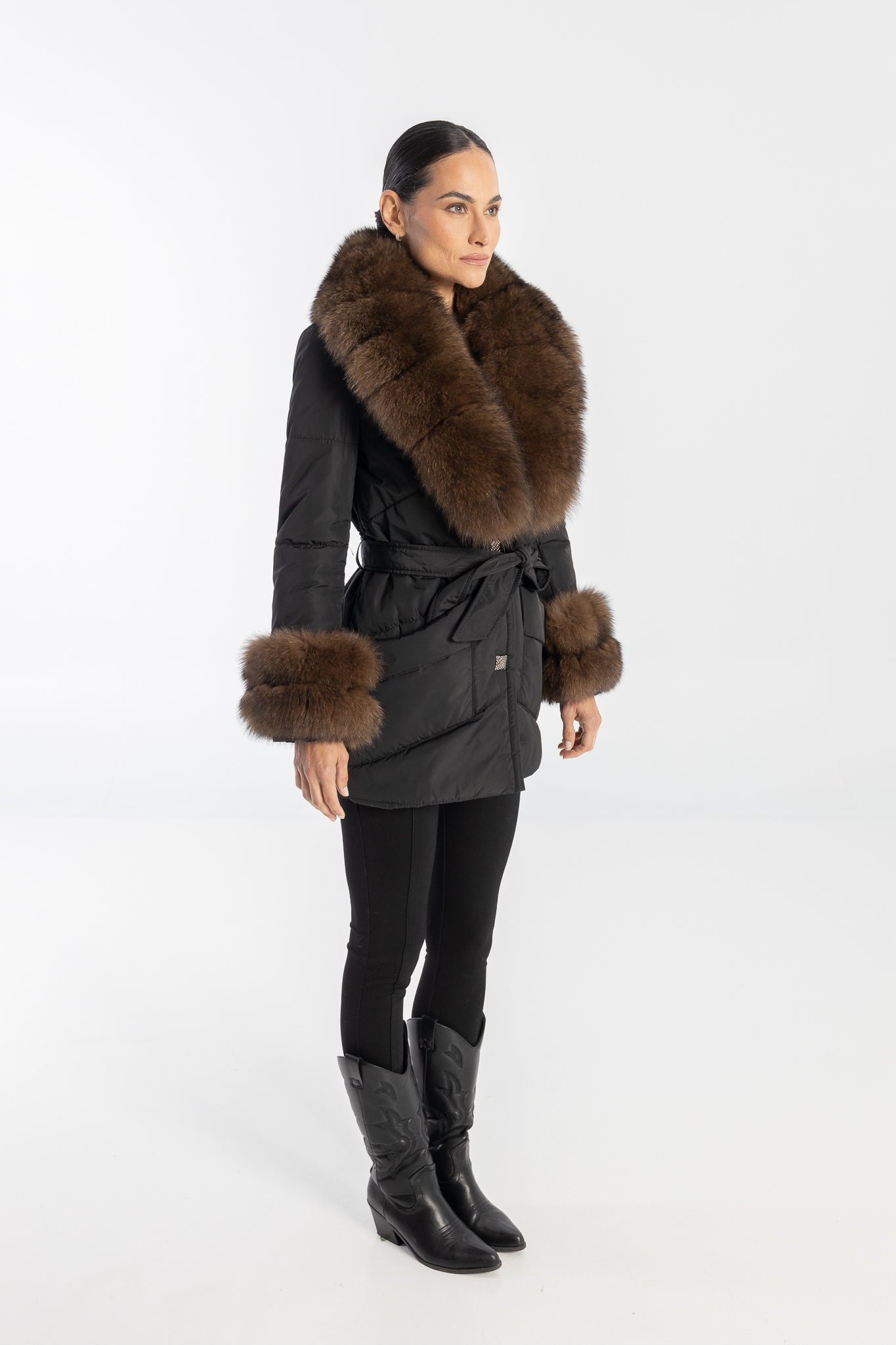 Paris Jacket trimmed with luxurious genuine fox fur,