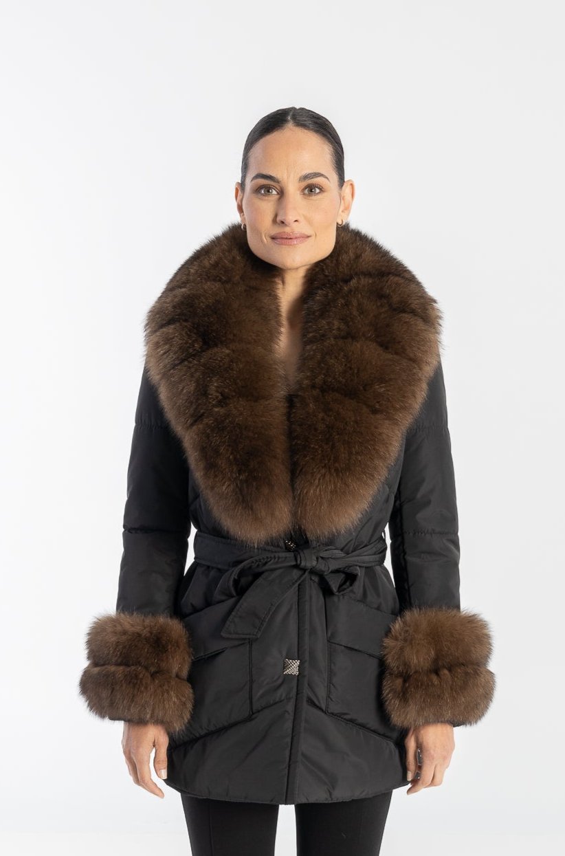 Paris Jacket trimmed with luxurious genuine fox fur,