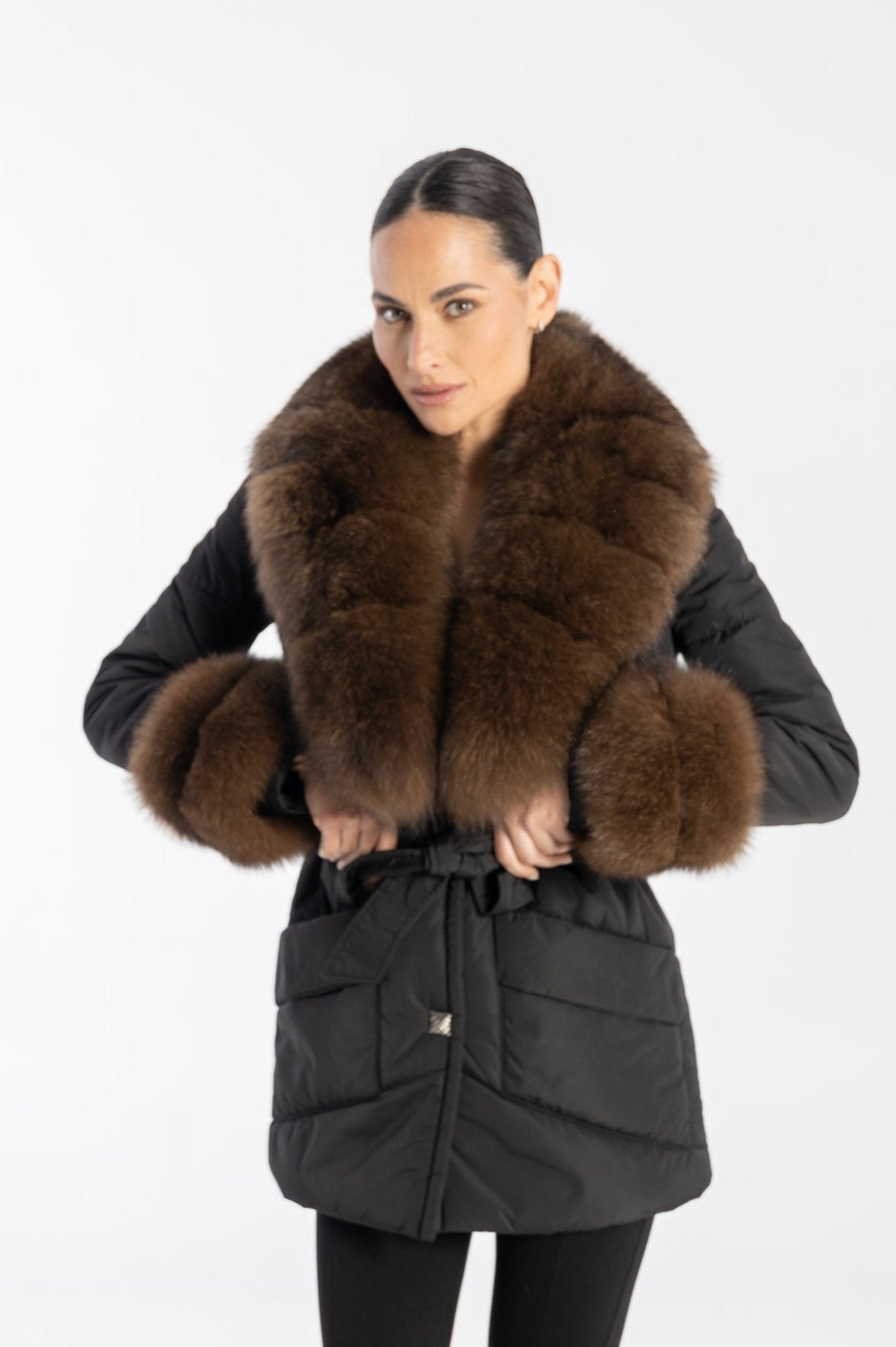 Paris Jacket trimmed with luxurious genuine fox fur,