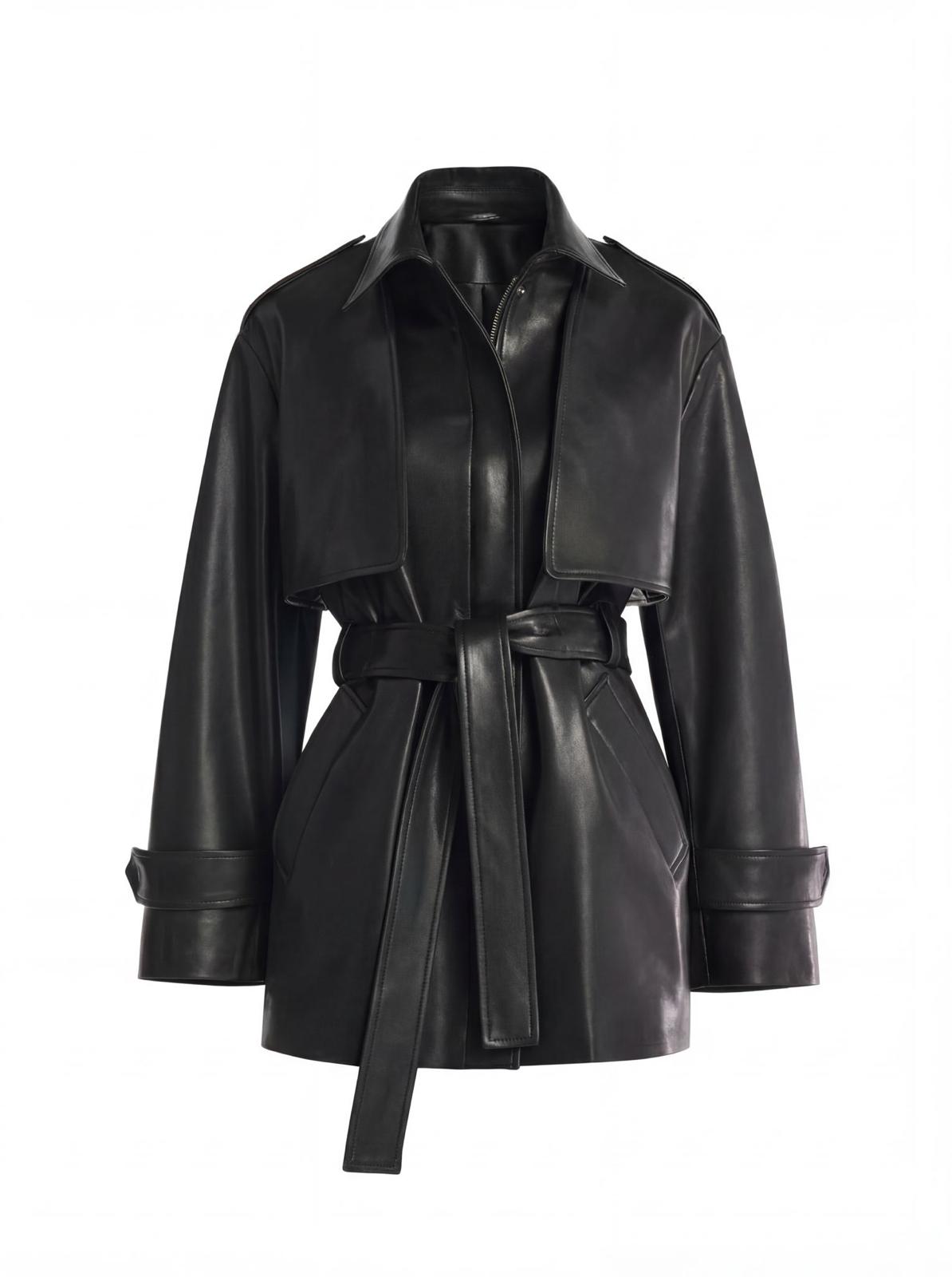 Monaco Leather Trench Coat