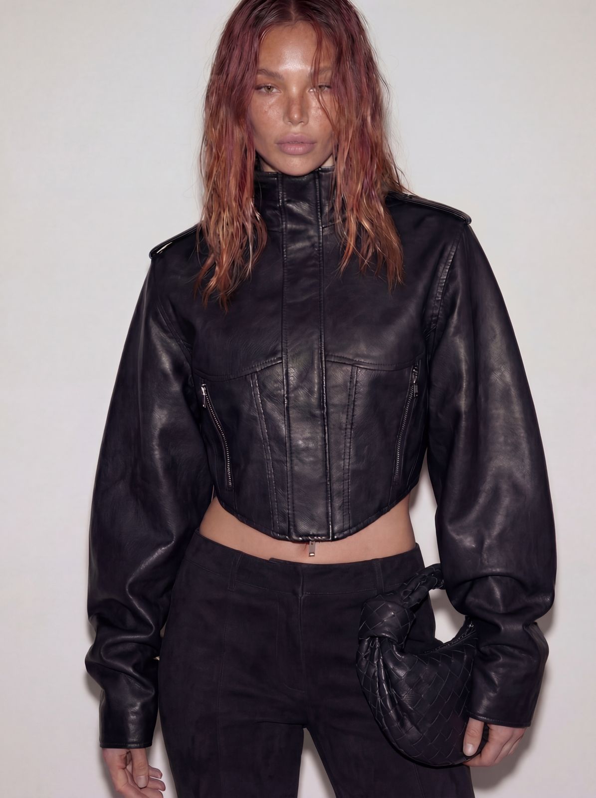 Xena Cropped leather jacket