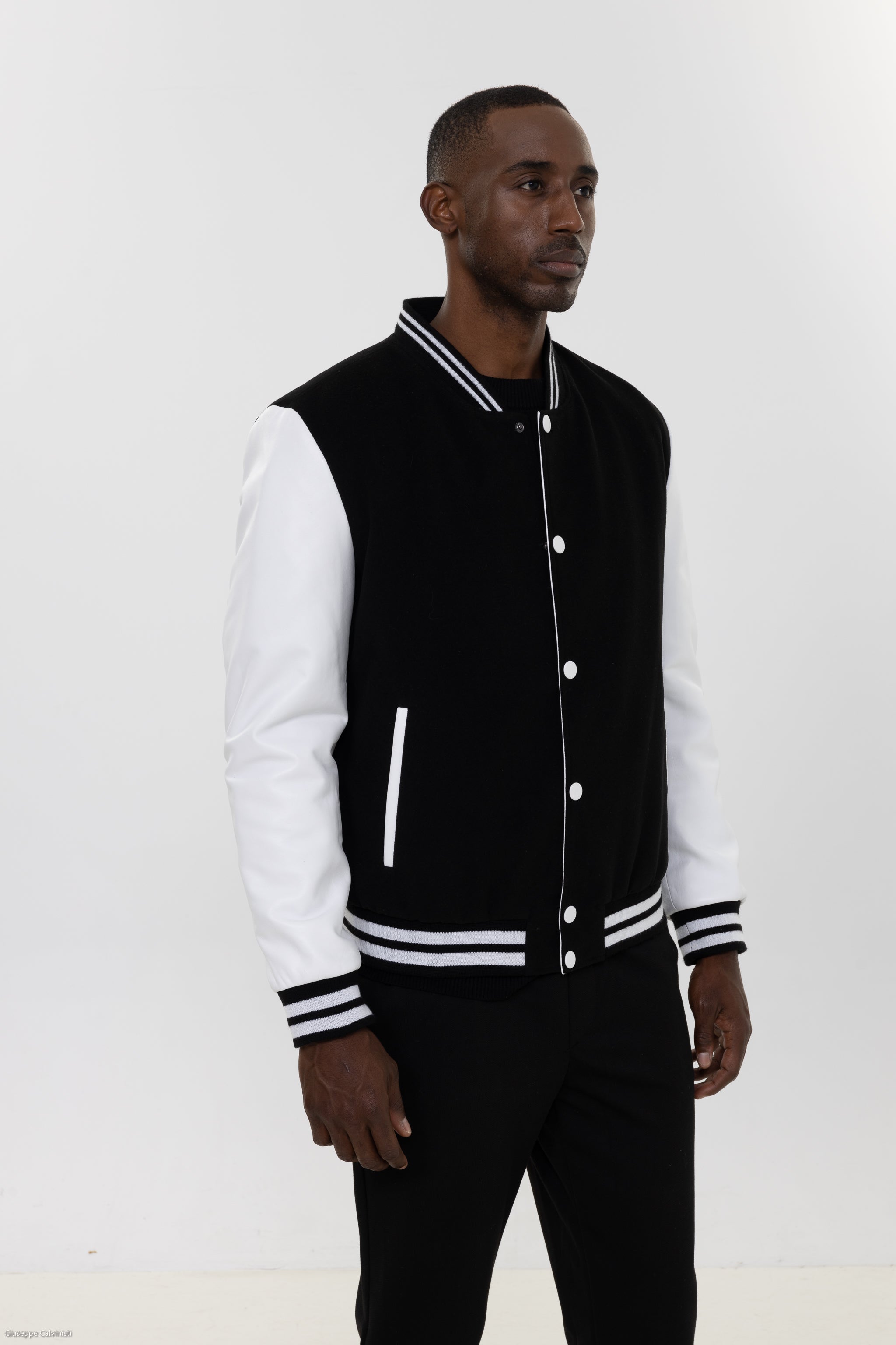 Tommy Bomber Jacket With Leather Sleeves