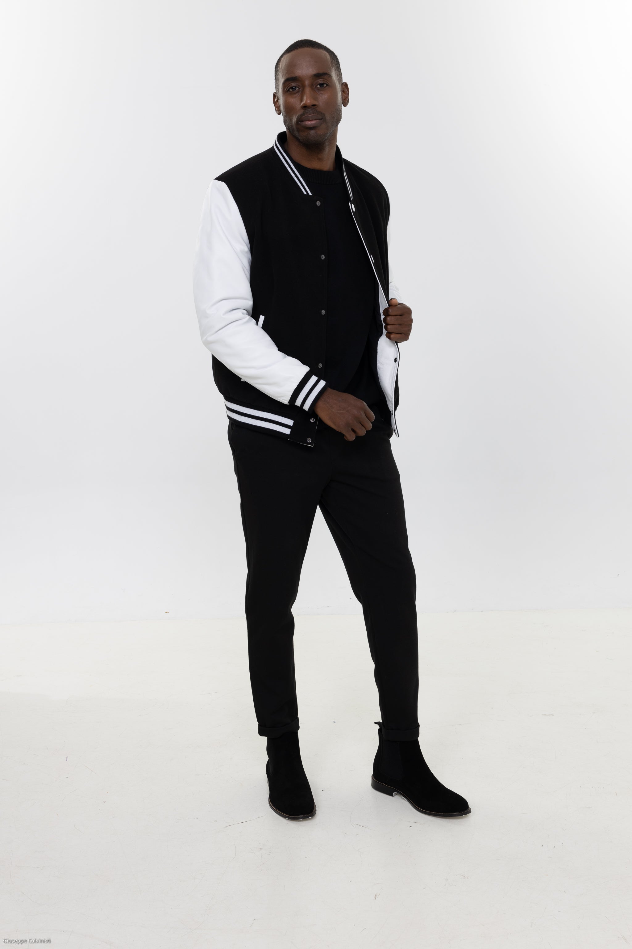 Tommy Bomber Jacket With Leather Sleeves