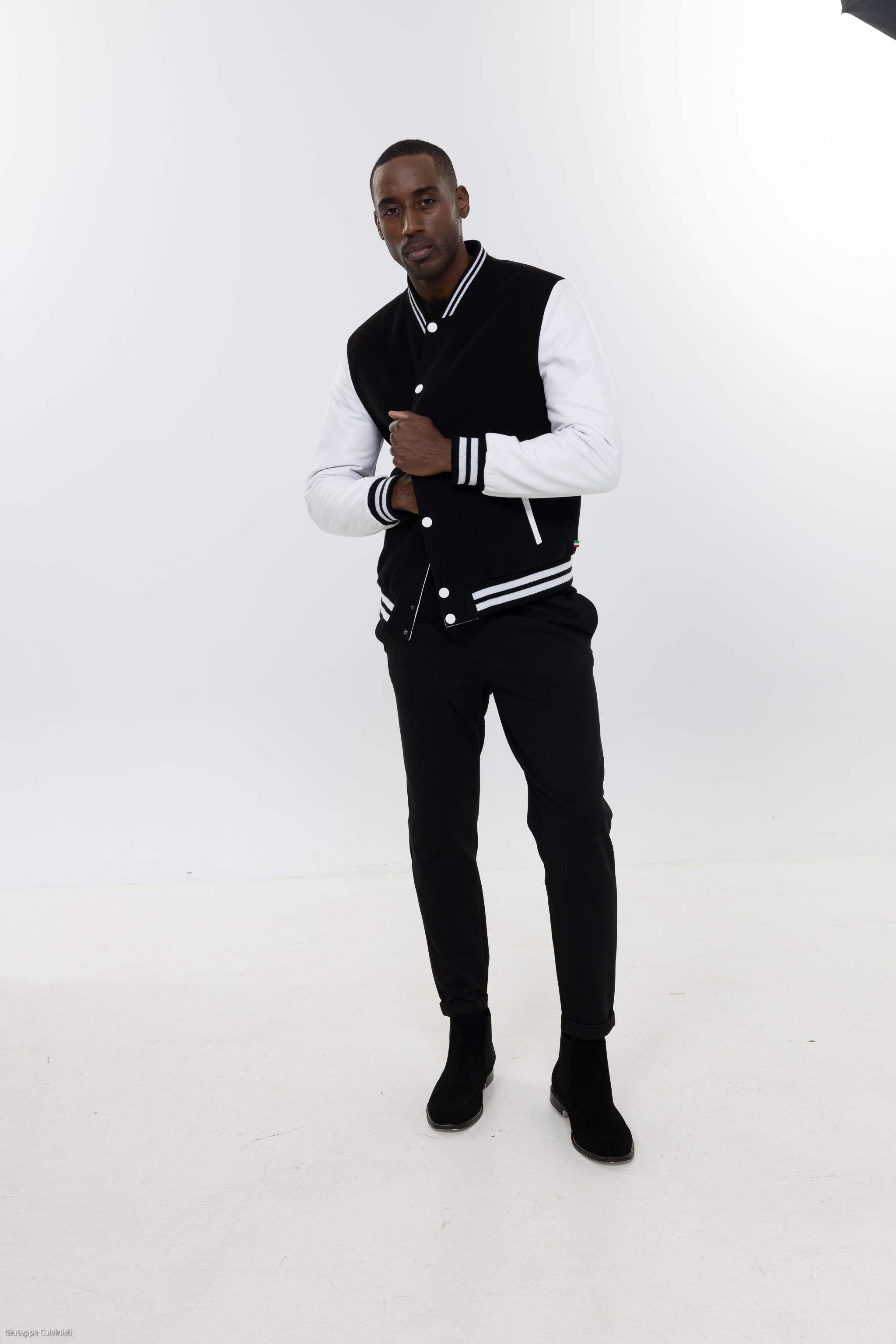 Tommy Bomber Jacket With Leather Sleeves