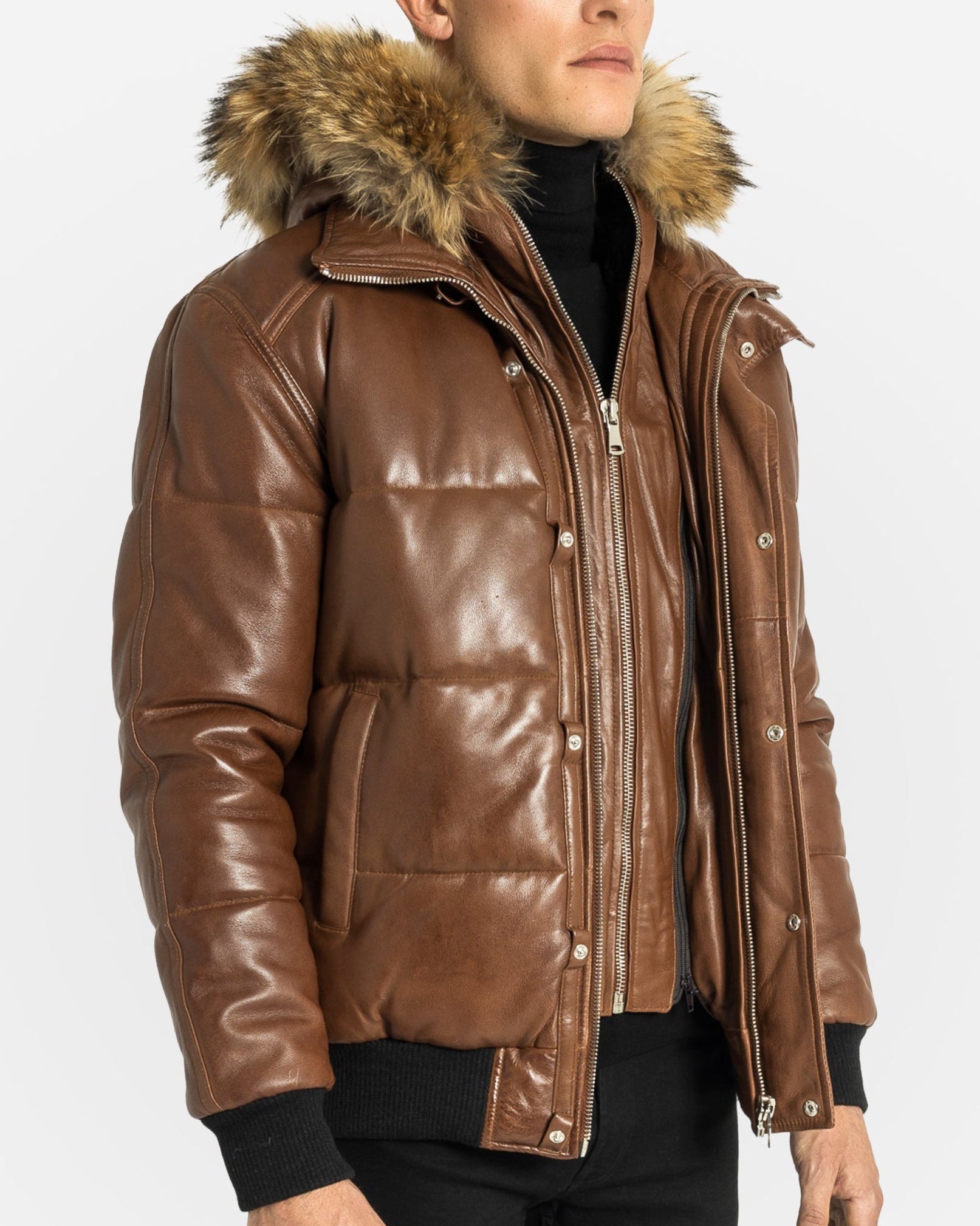 Blouson aviateur en cuir Lorenzo Down