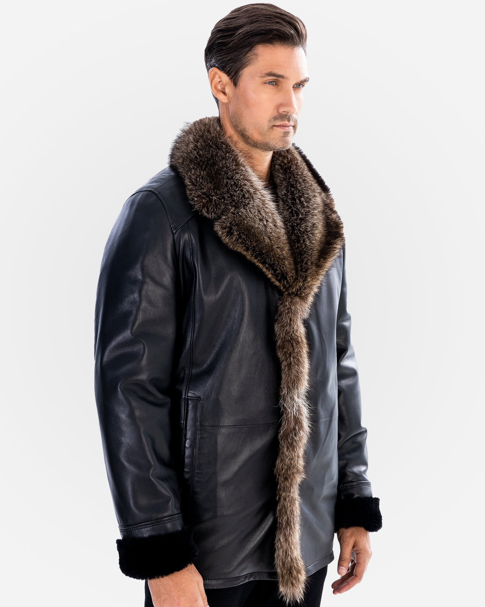 VESTE EN PEAU DE PEAU DE VEAU POUR HOMMES BRAD 