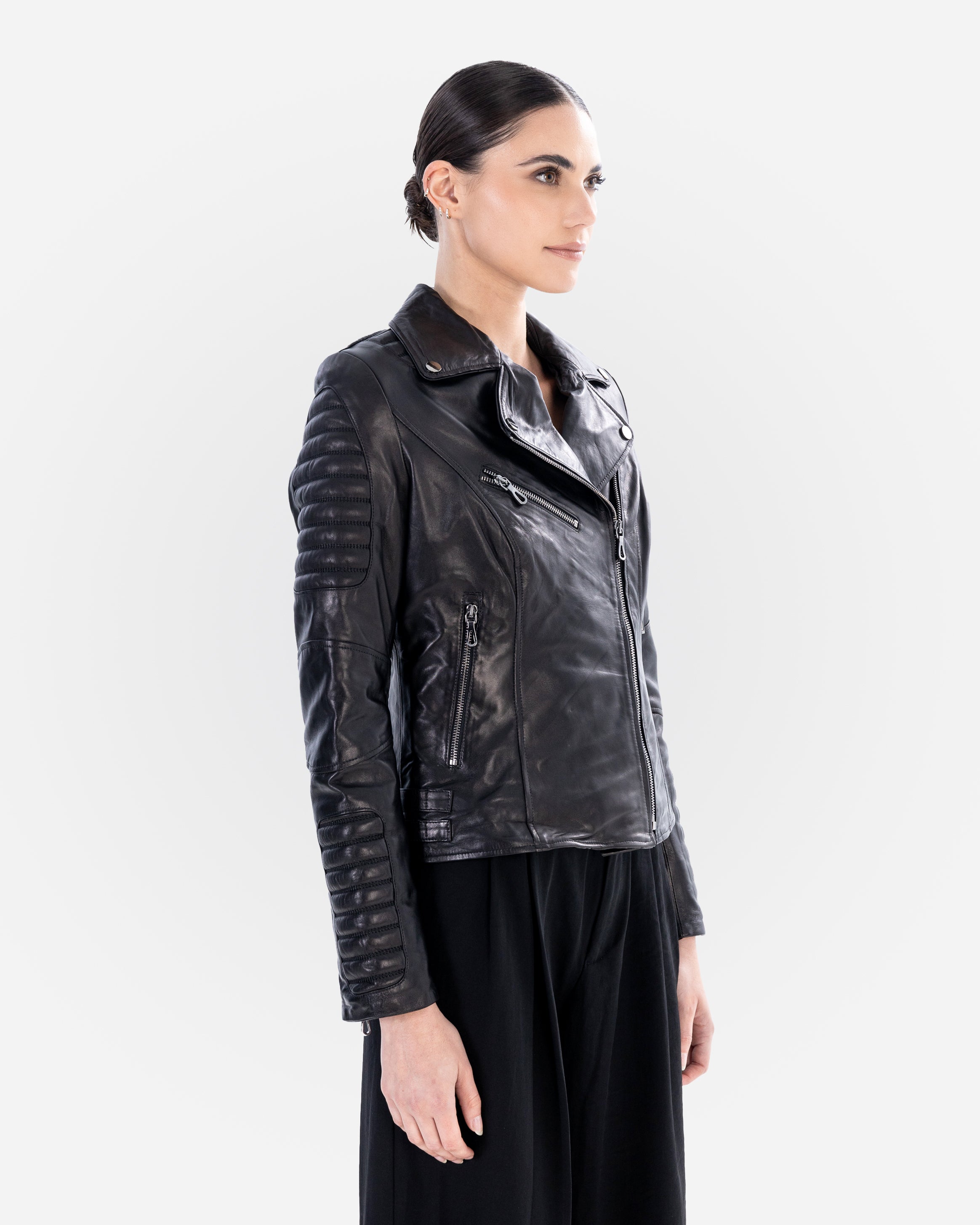 Stacy Leather Biker Jacket