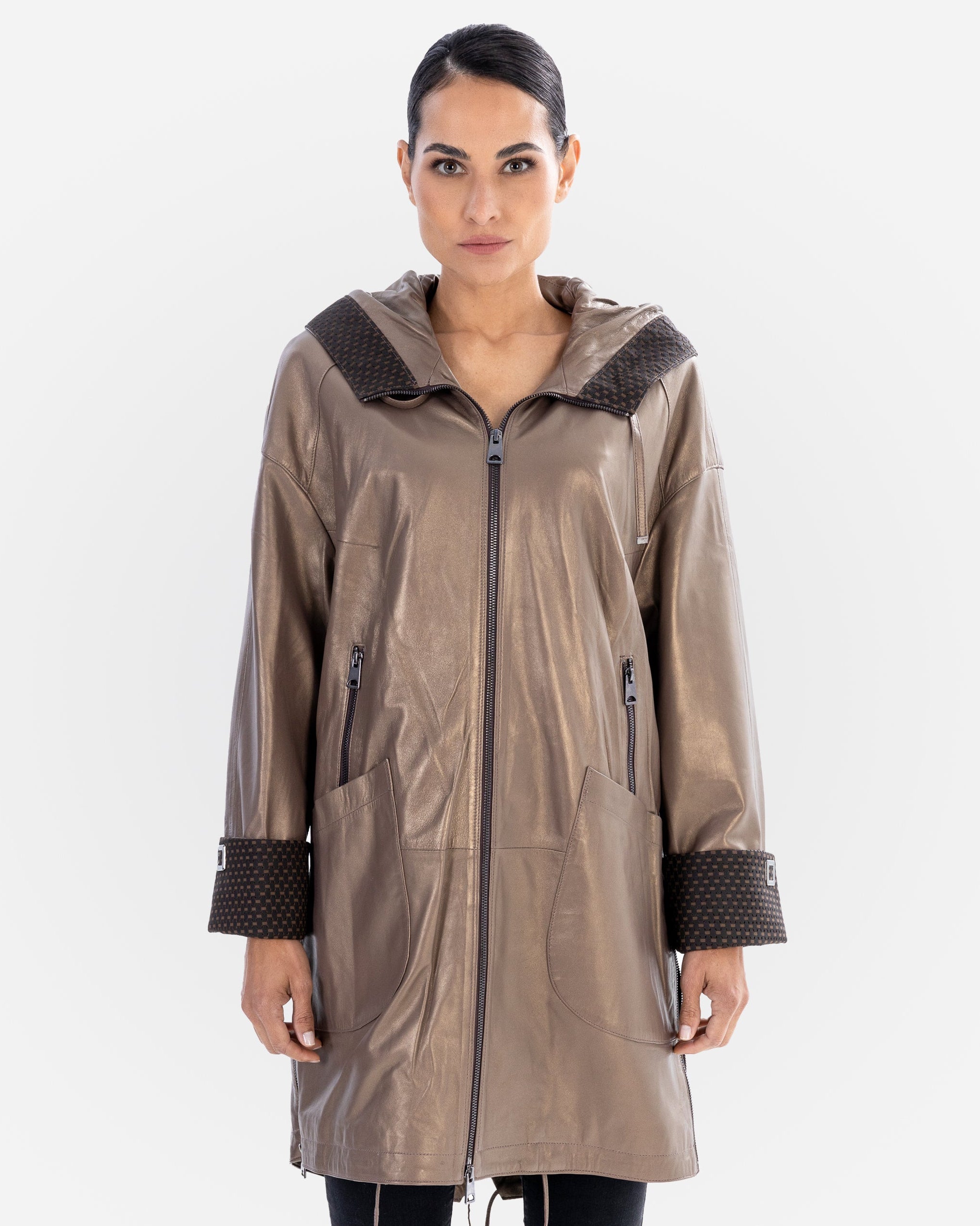 KAYLA Leather Trench Coat