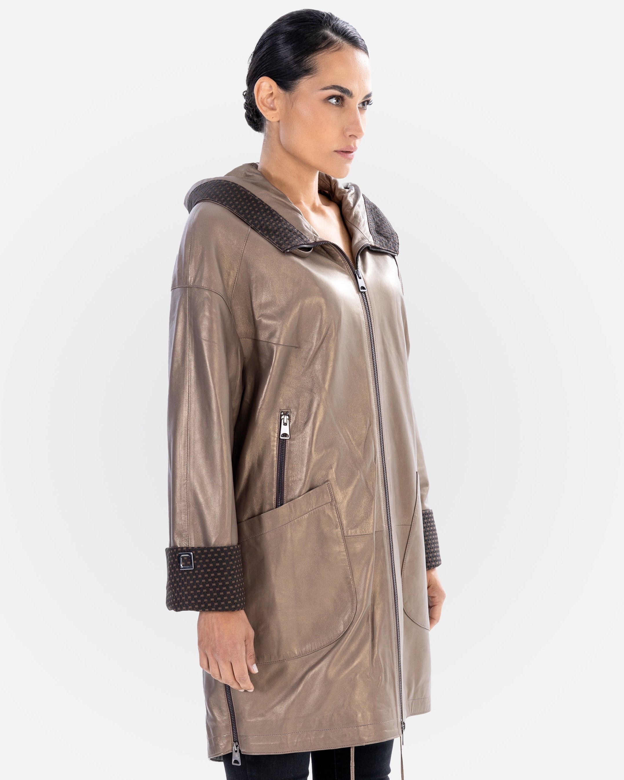 KAYLA Leather trench coat-thumbmail-6
