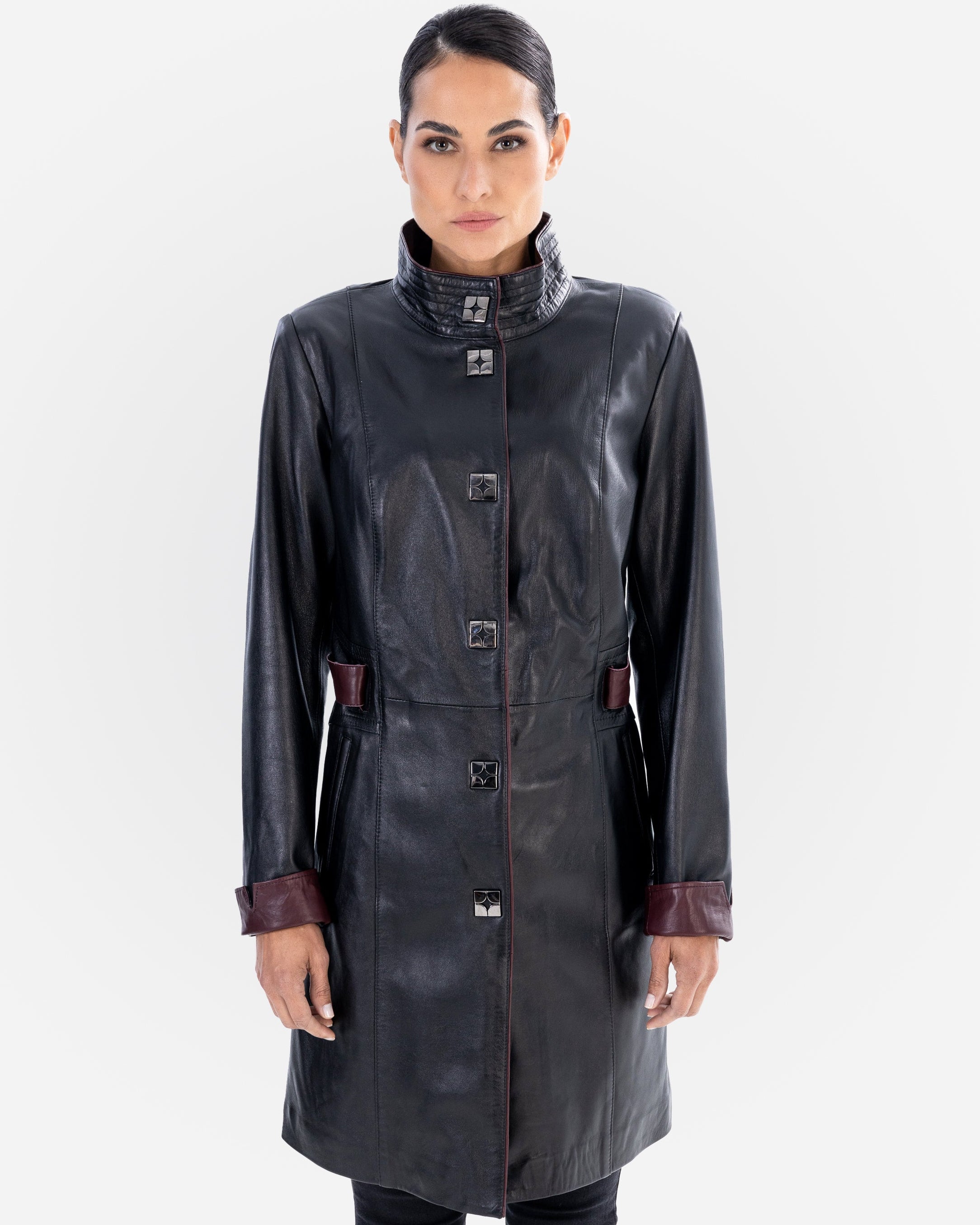 ELENA Leather Trench Coat