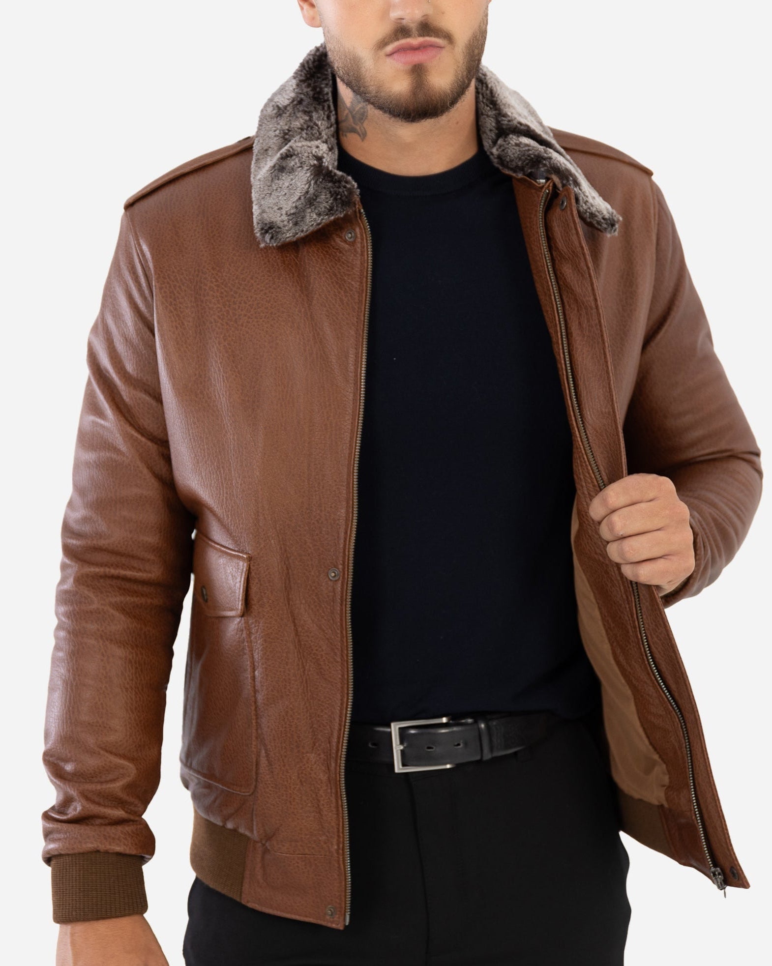 Wilder Aviator Leather Jacket