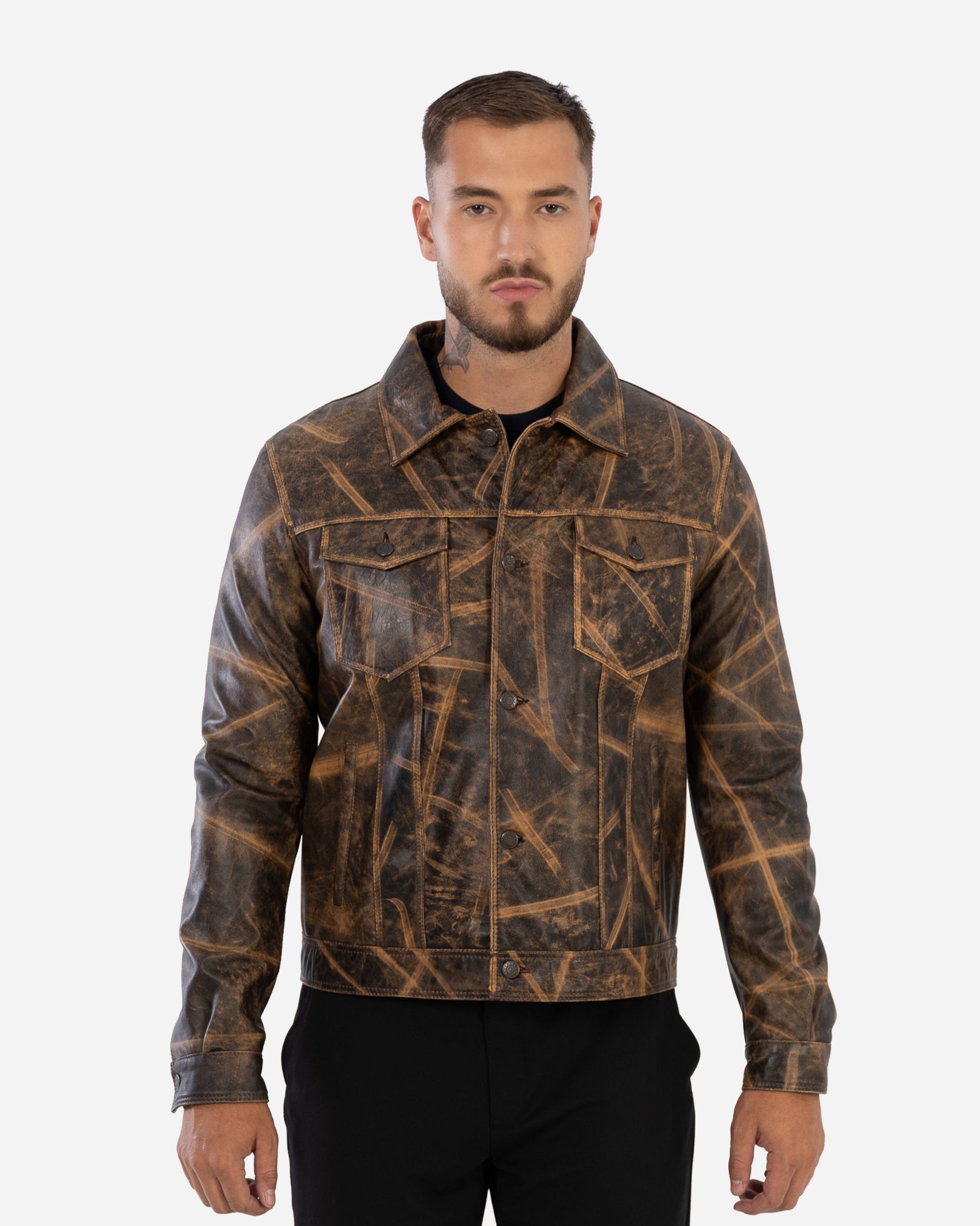 LEVI JACKET IN VINTAGE GRAINED LAMBSKIN