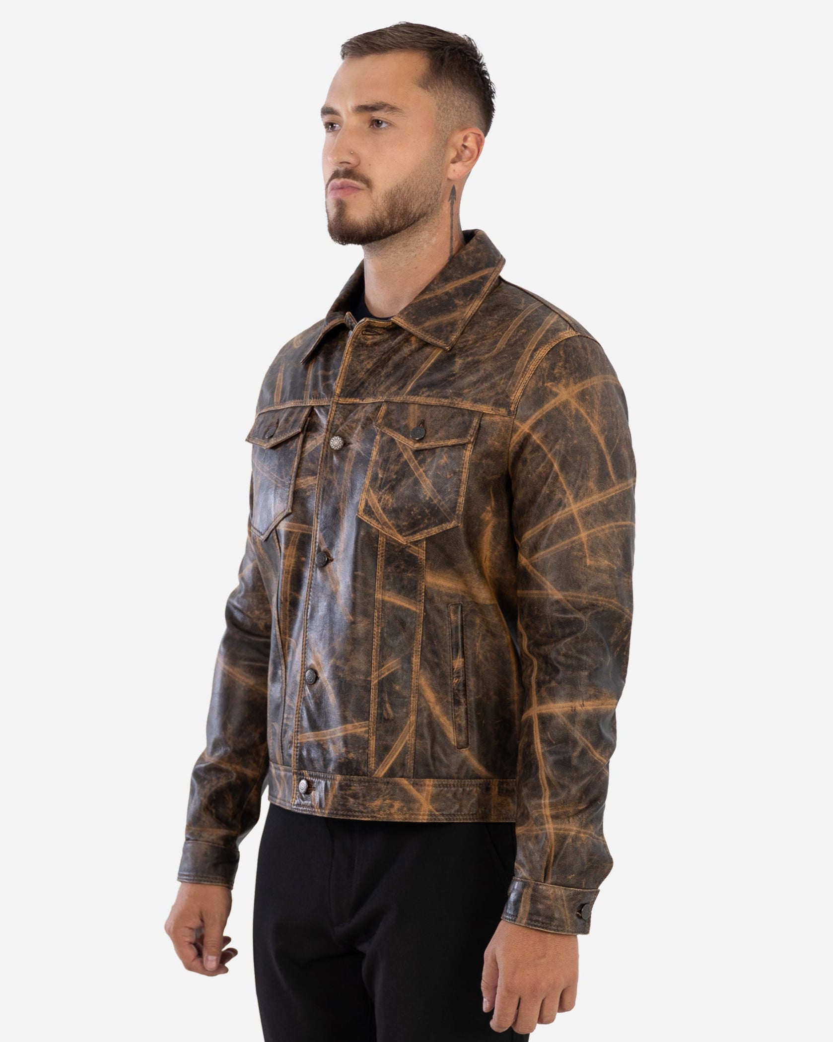 LEVI JACKET IN VINTAGE GRAINED LAMBSKIN