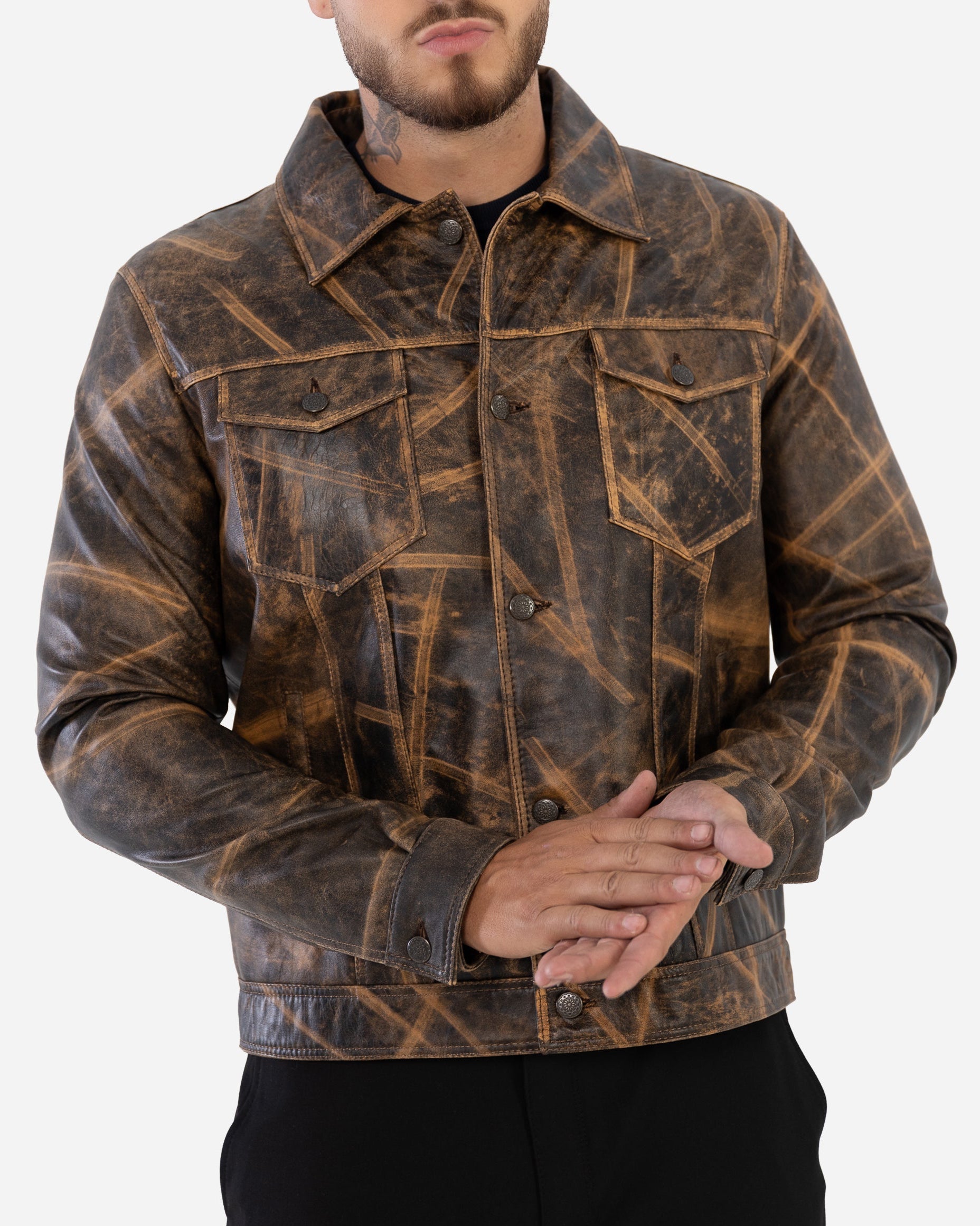 LEVI JACKET IN VINTAGE GRAINED LAMBSKIN