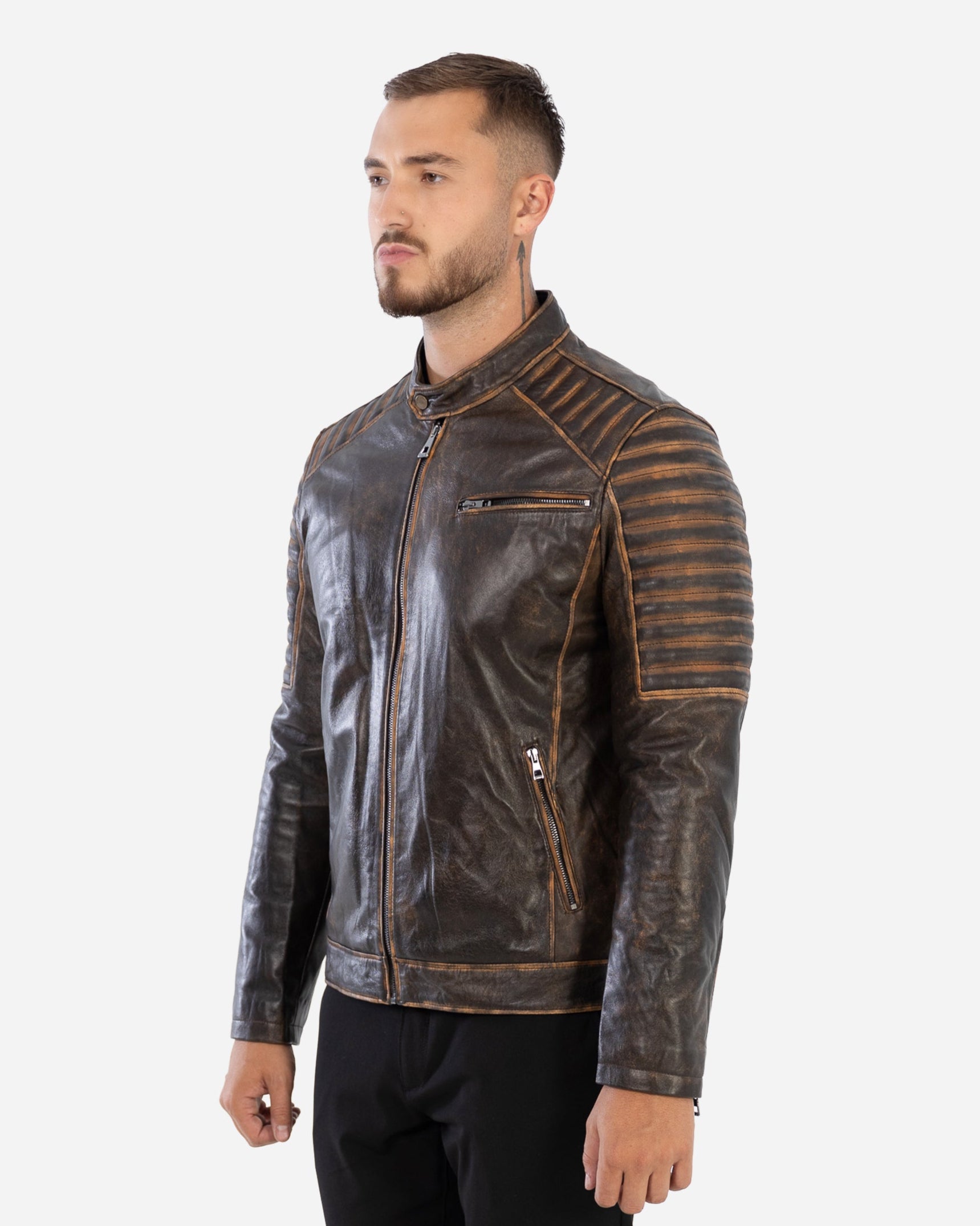 LEO JACKET IN VINTAGE GRAINED LAMBSKIN