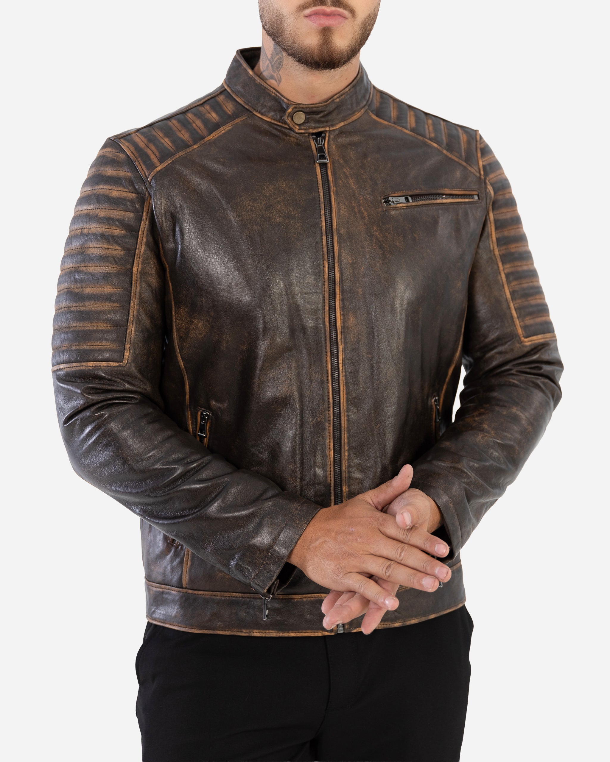 LEO JACKET IN VINTAGE GRAINED LAMBSKIN