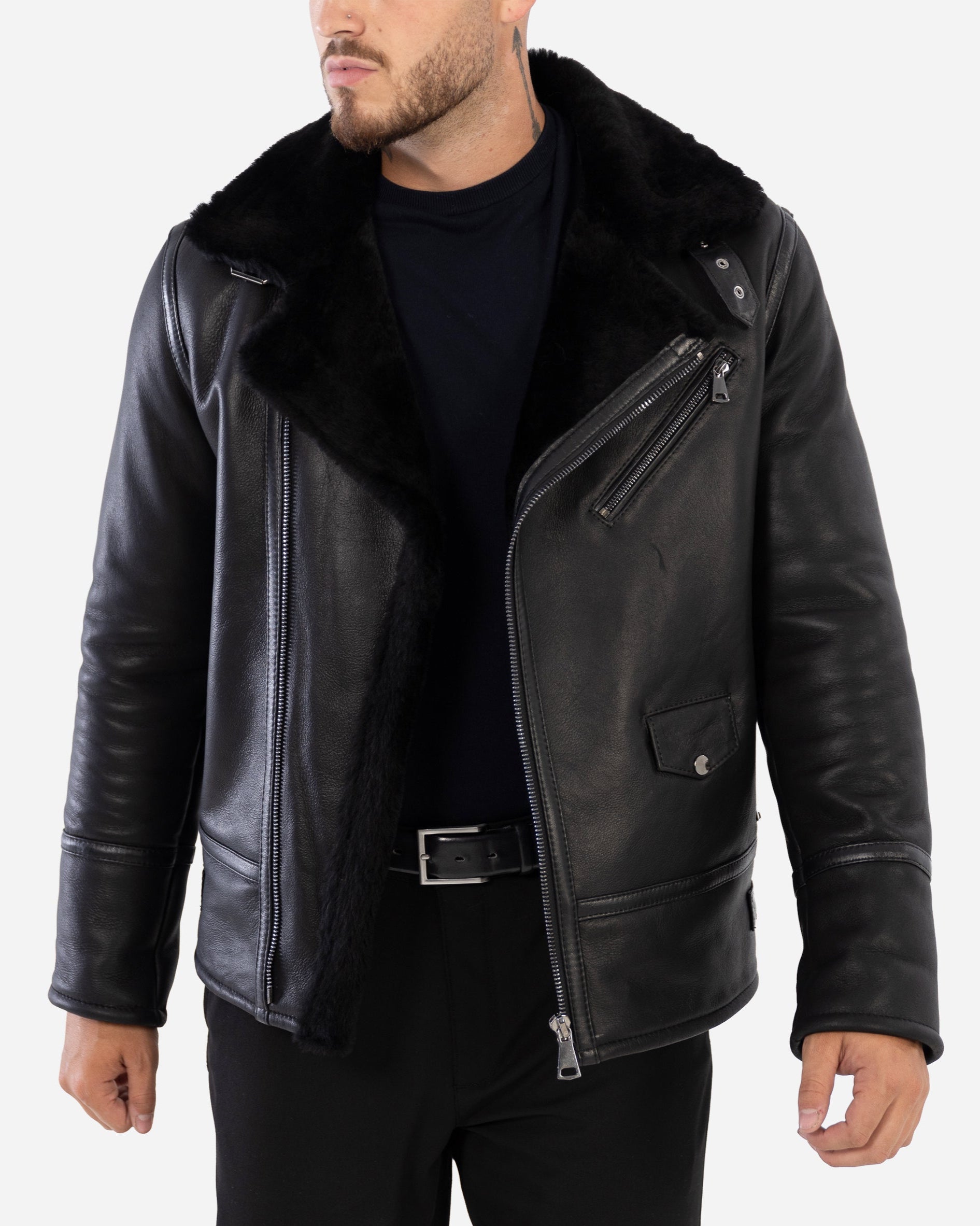 MILAN  premium shearling biker jacket