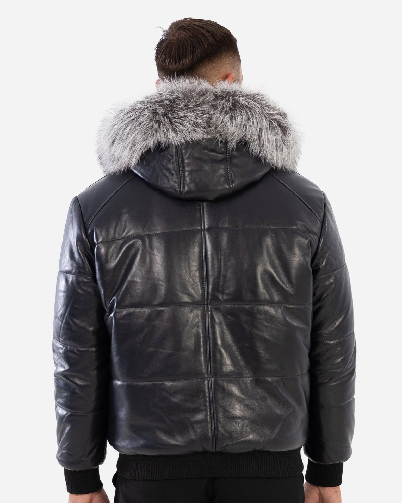 Manteau d'hiver en cuir Arctic pour homme avec fourrure naturelle