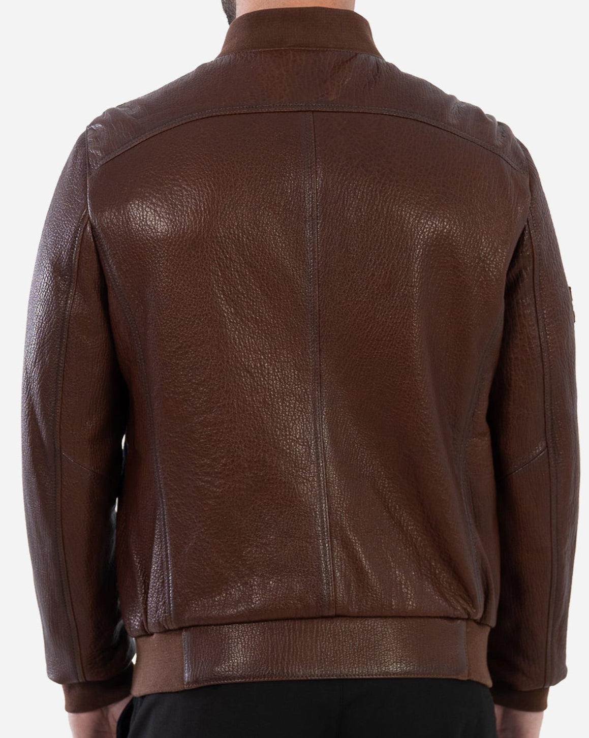 SCOTT BOMBER JACKET IN GRAINED LEATHER