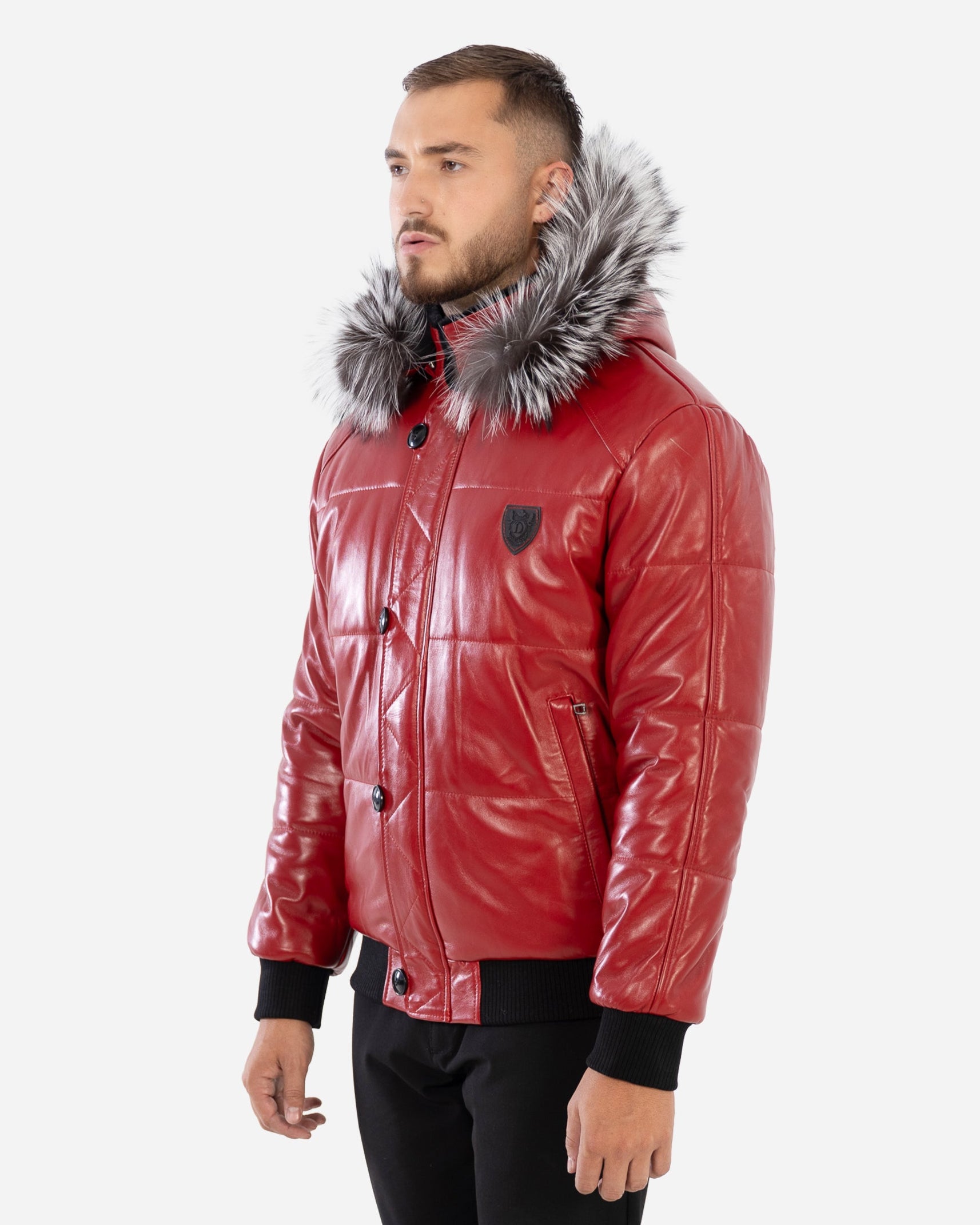 Arctic Men’s Winter Leather Coat With Natural Fur