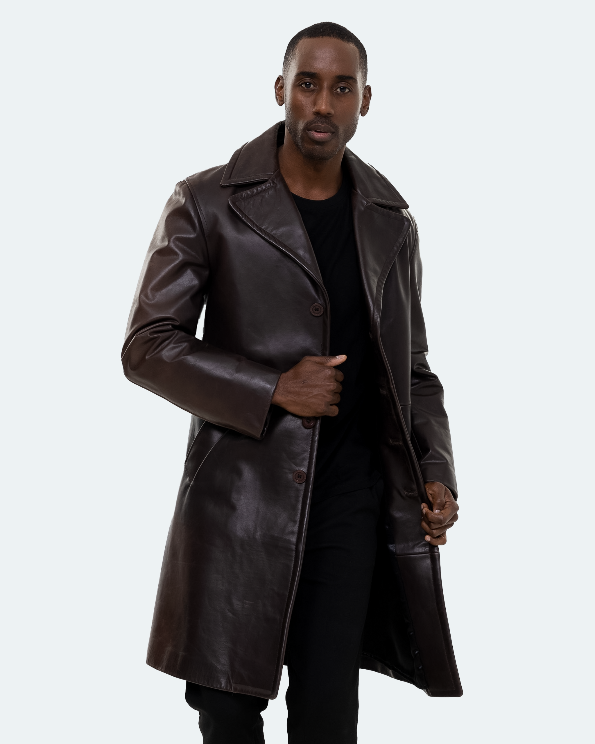 Bryson Leather Trench Coat