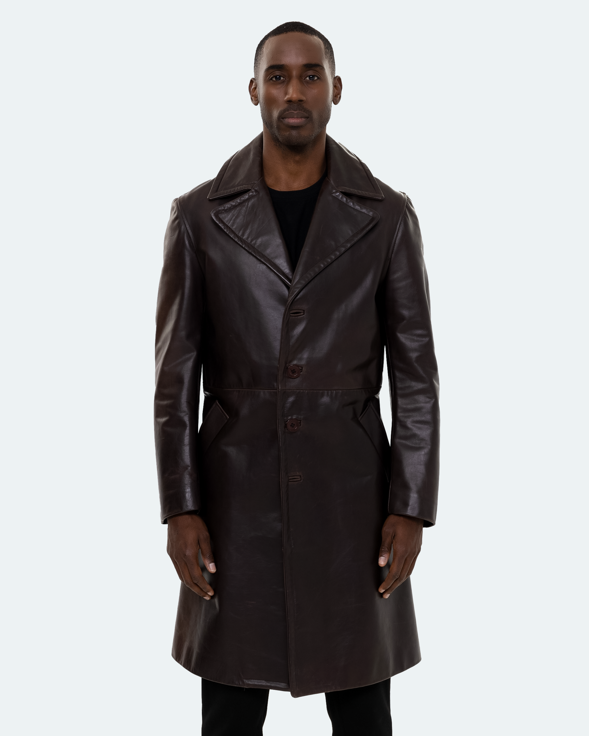 Bryson Leather Trench Coat