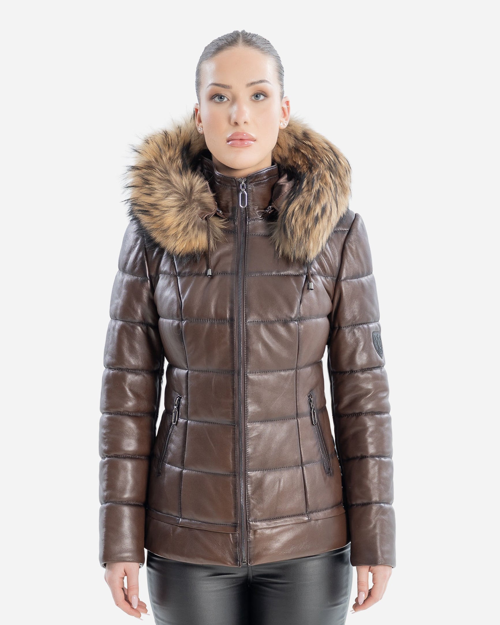 Lyanna Puffer  Leather Jacket