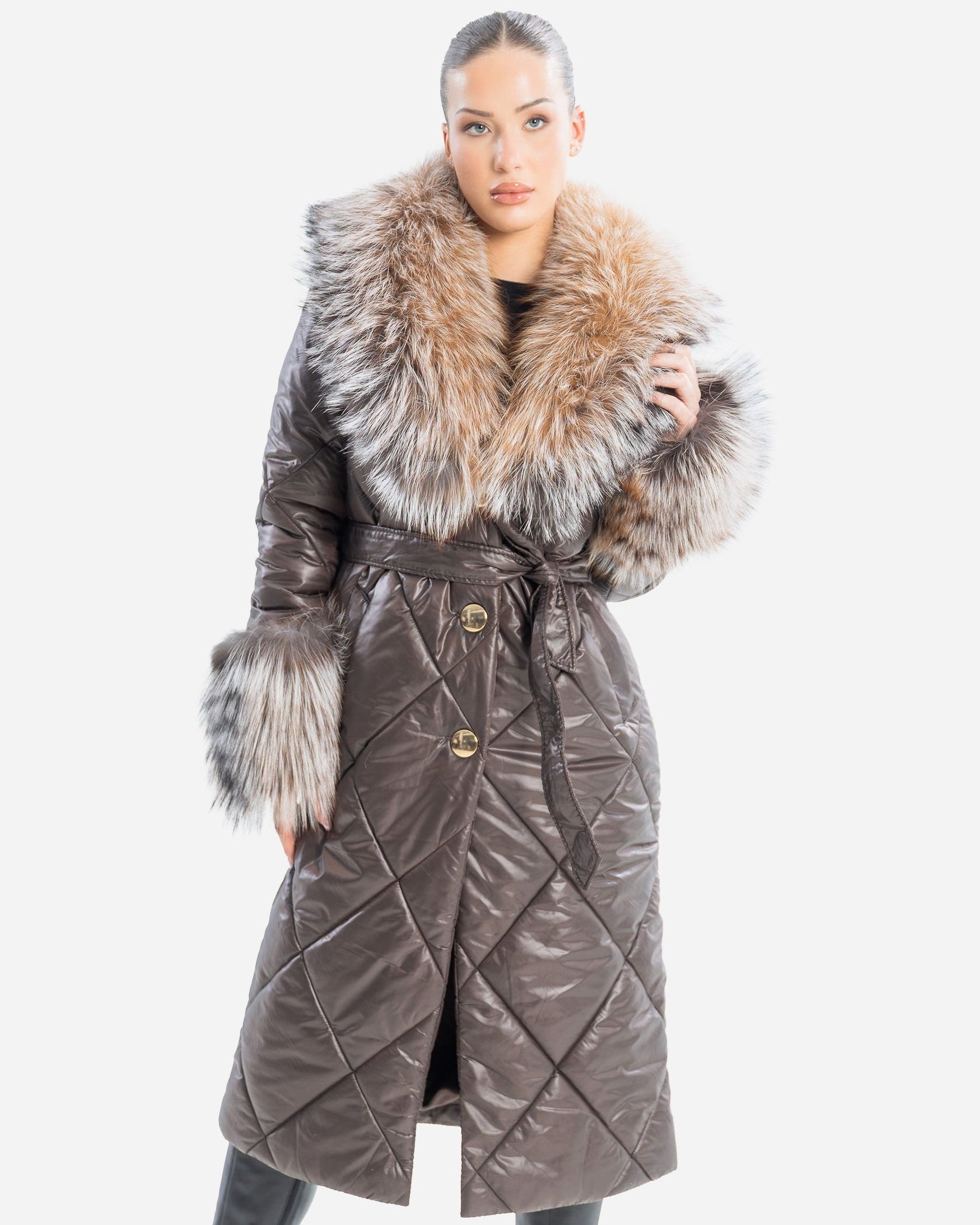 Aura Women's Winter Coat with Natural Fur