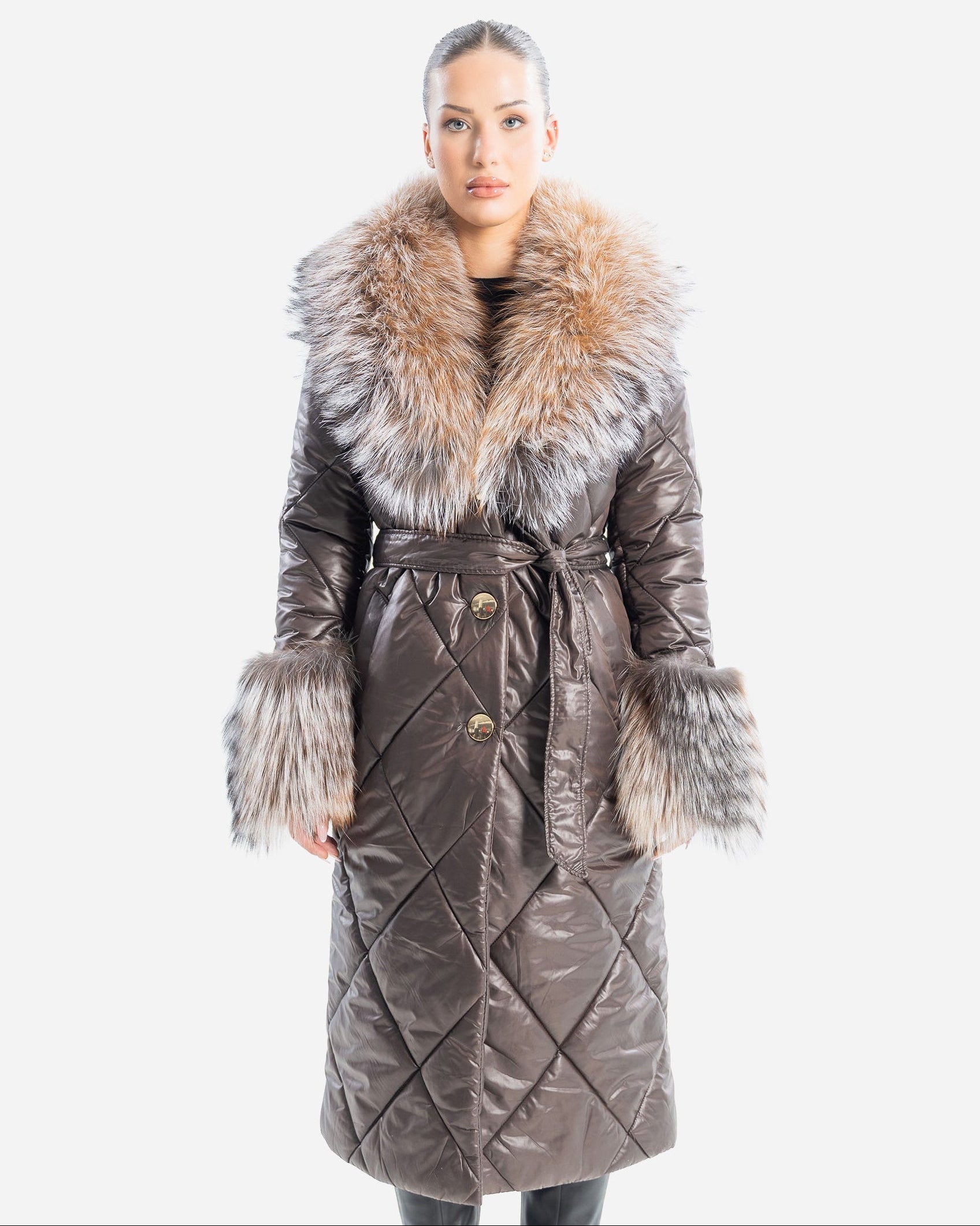Aura Women's Winter Coat with Natural Fur