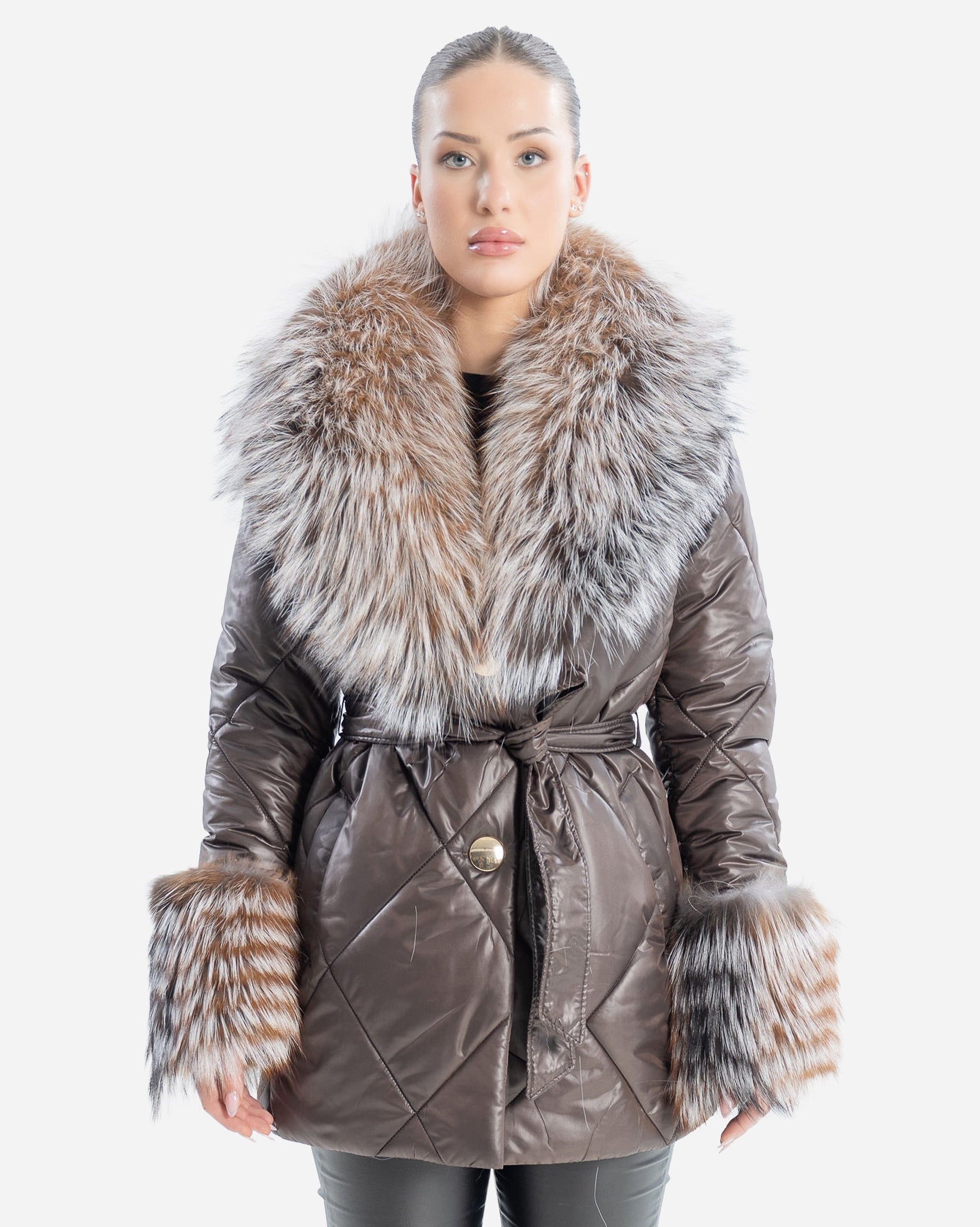Gaia Women's Winter Coat with Natural Fur