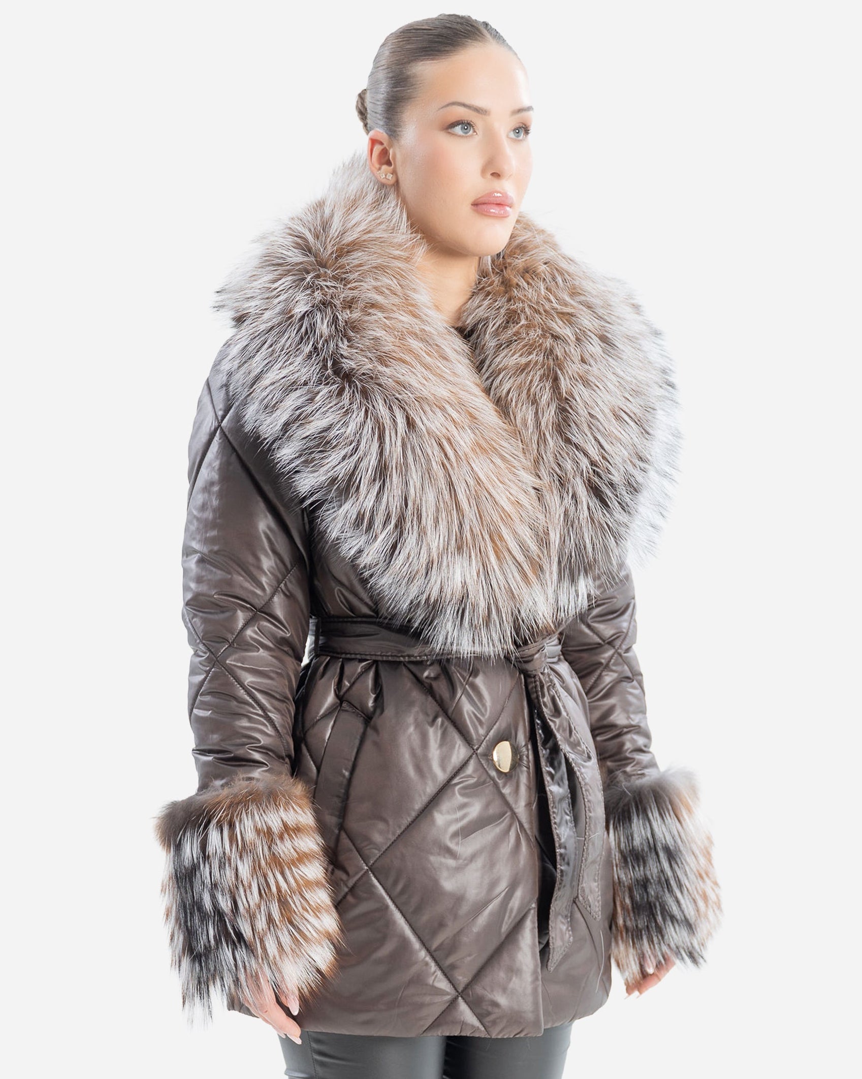 Gaia Women's Winter Coat with Natural Fur