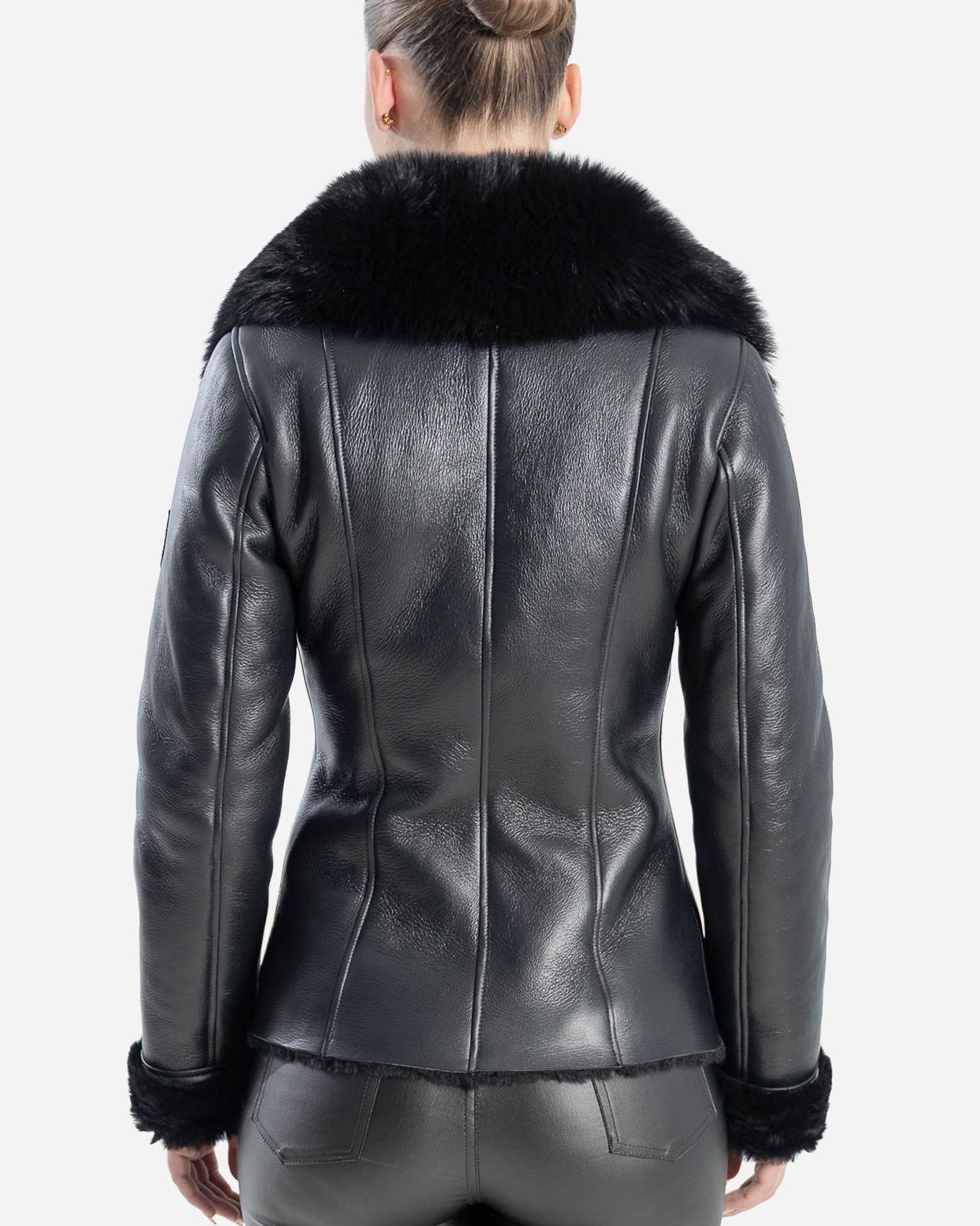 Veste en peau lainée véritable Aliciya