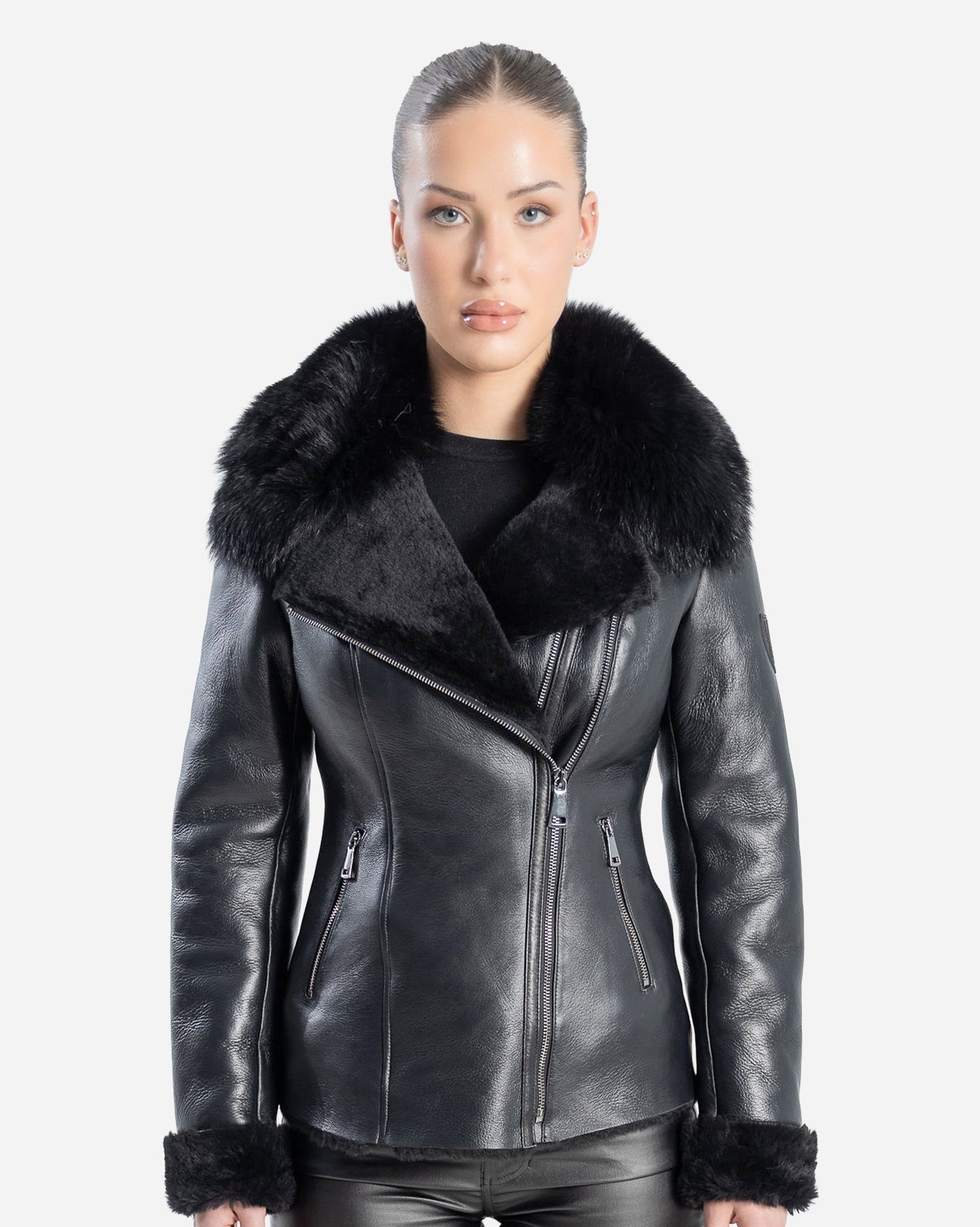 ALICYA Genuine  Shearling Jacket