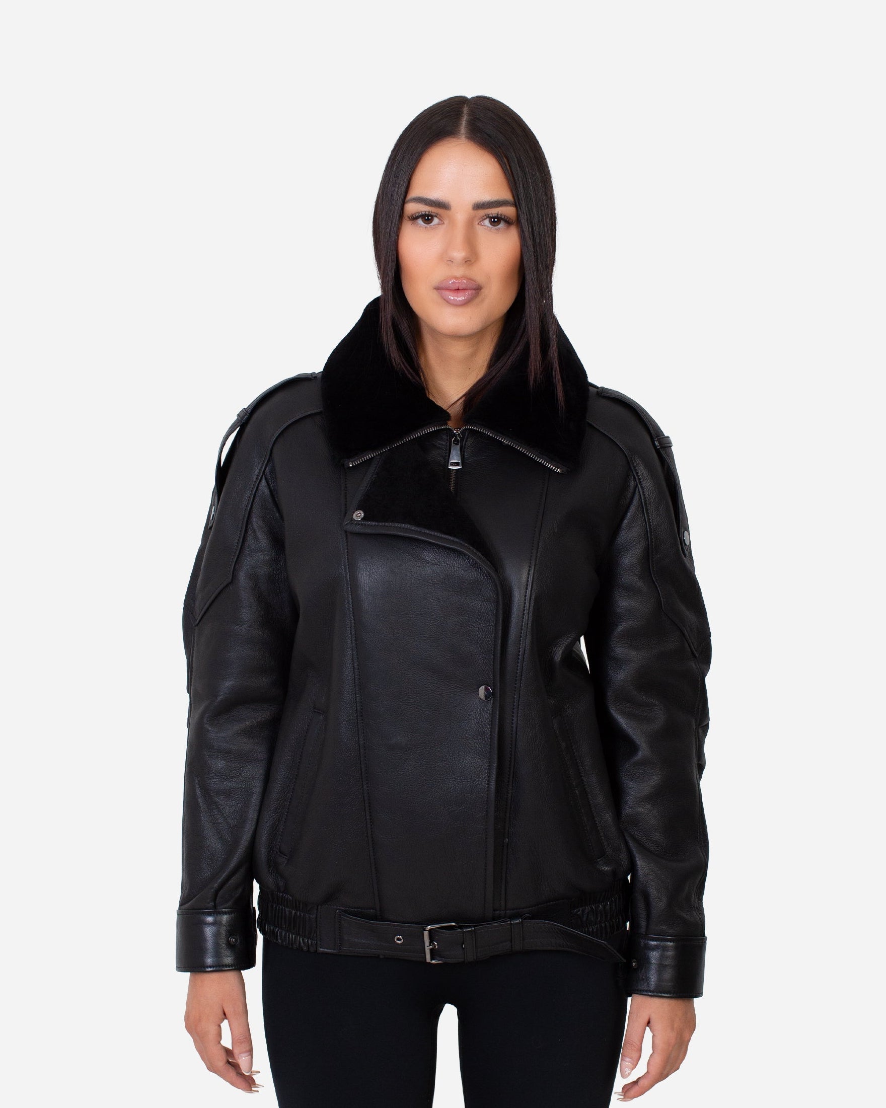 Diana Shearling Bomber Coat