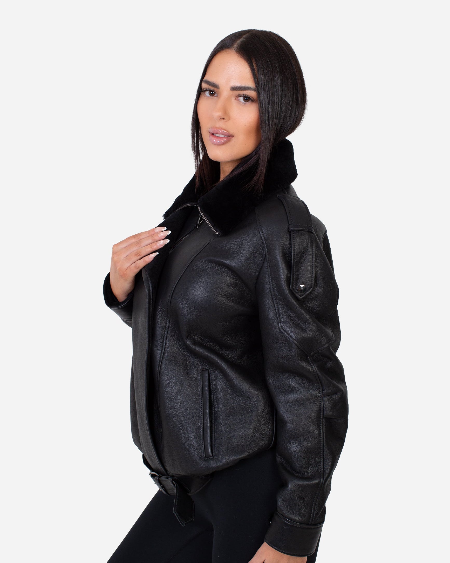 Diana Shearling Bomber Coat