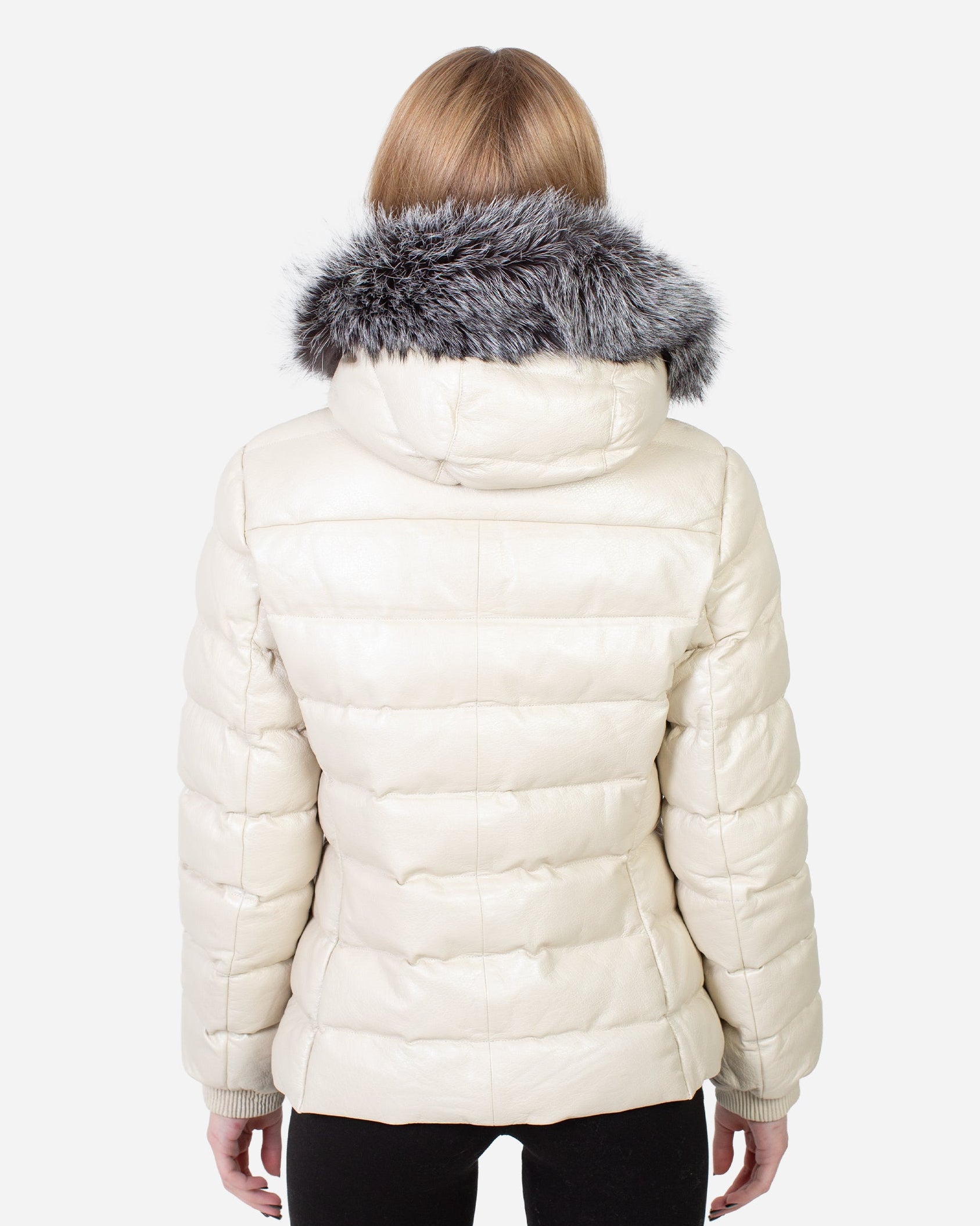 Leslie Leather Parka – Silver Fox