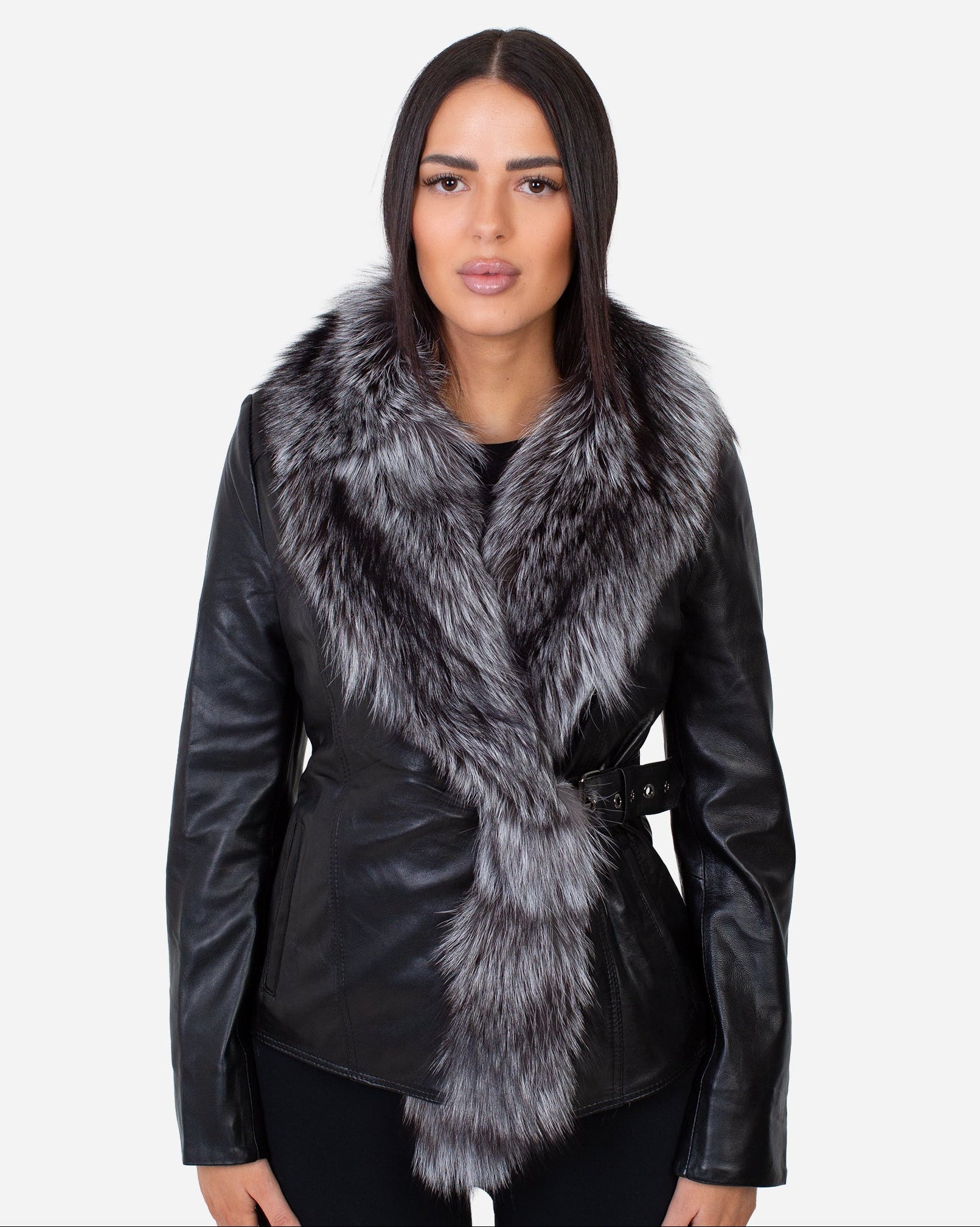 Beverly Leather Jacket – Silver Fox