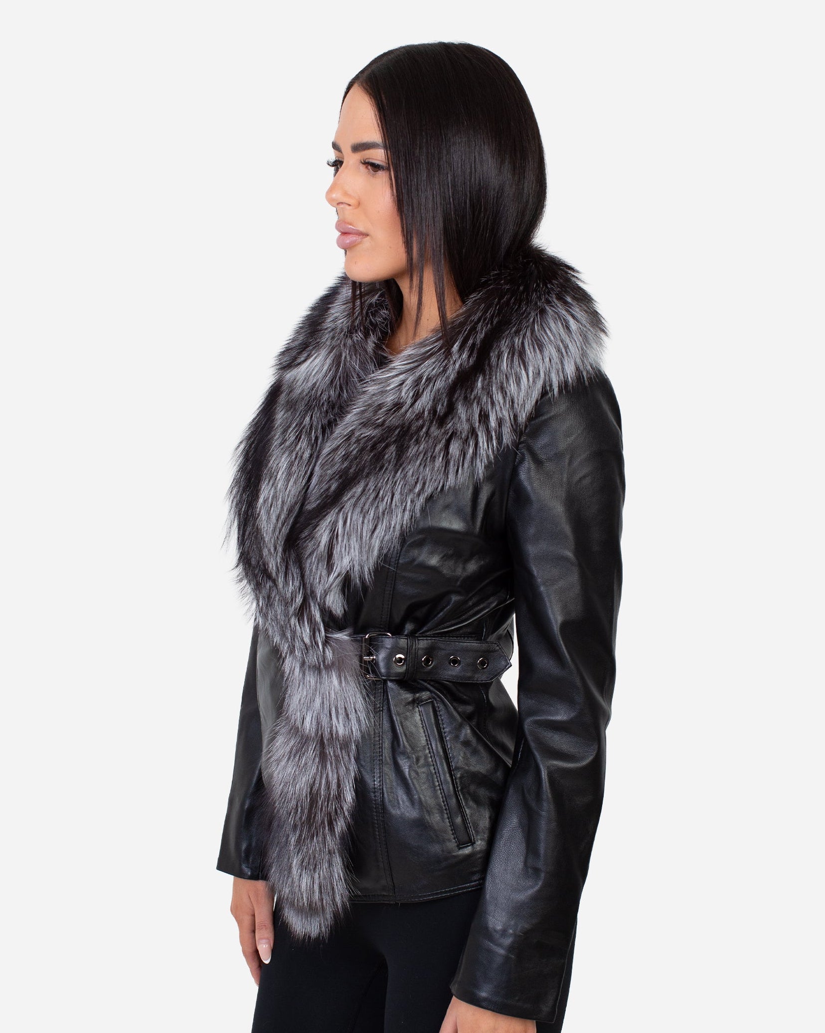Beverly Leather Jacket – Silver Fox
