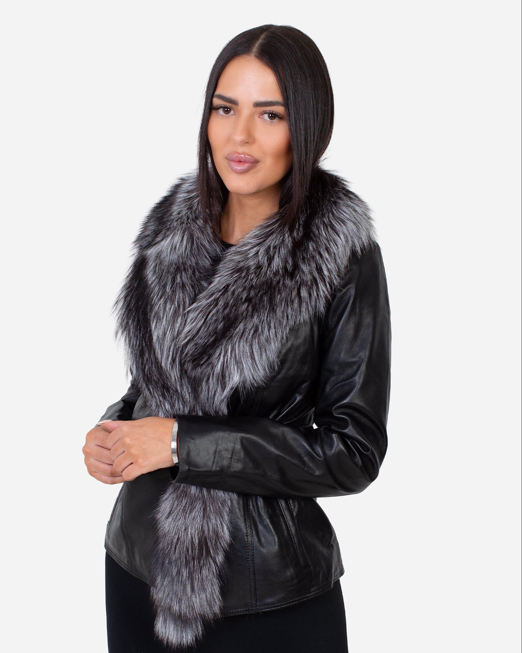 Beverly Leather Jacket – Silver Fox