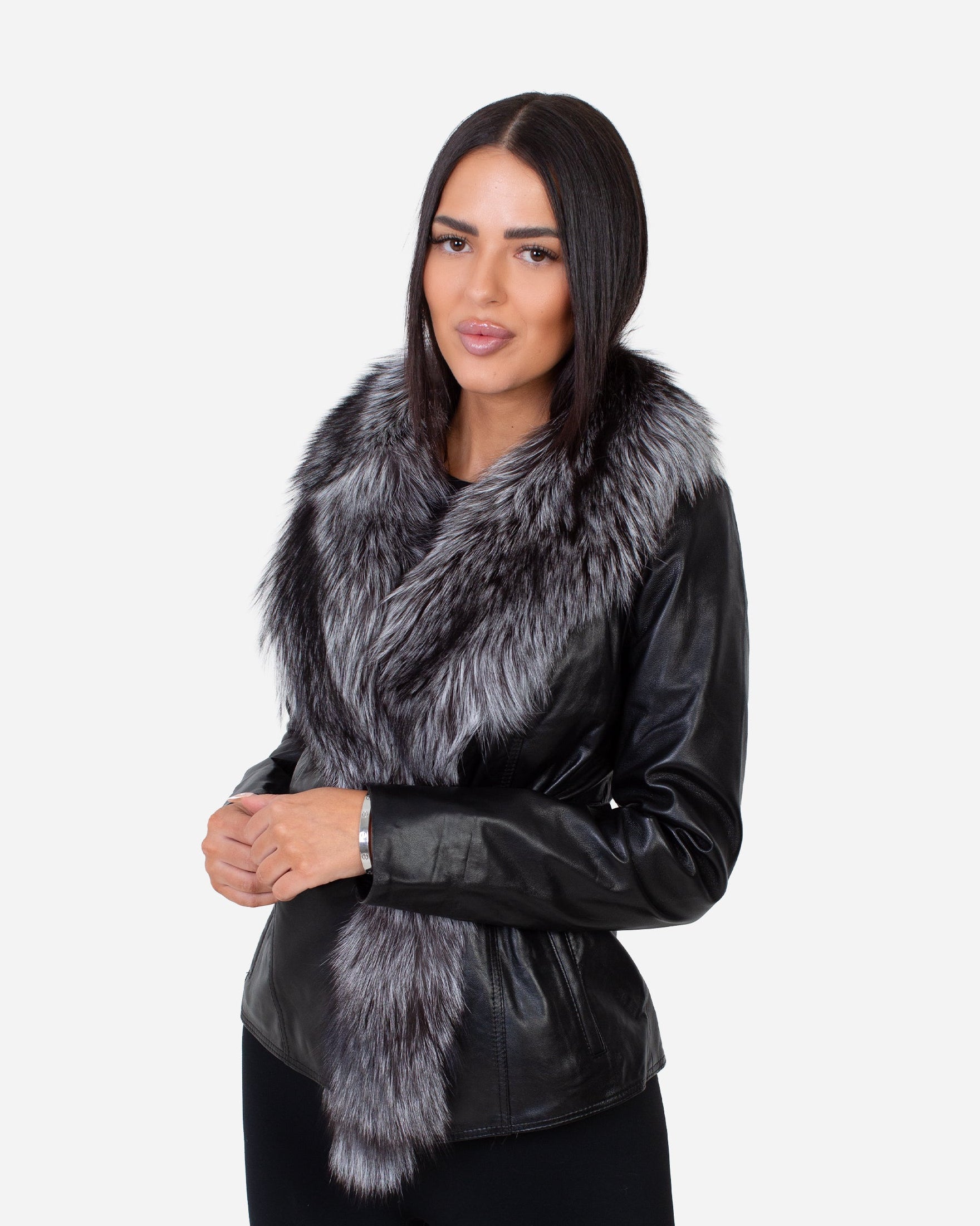 Beverly Leather Jacket – Silver Fox