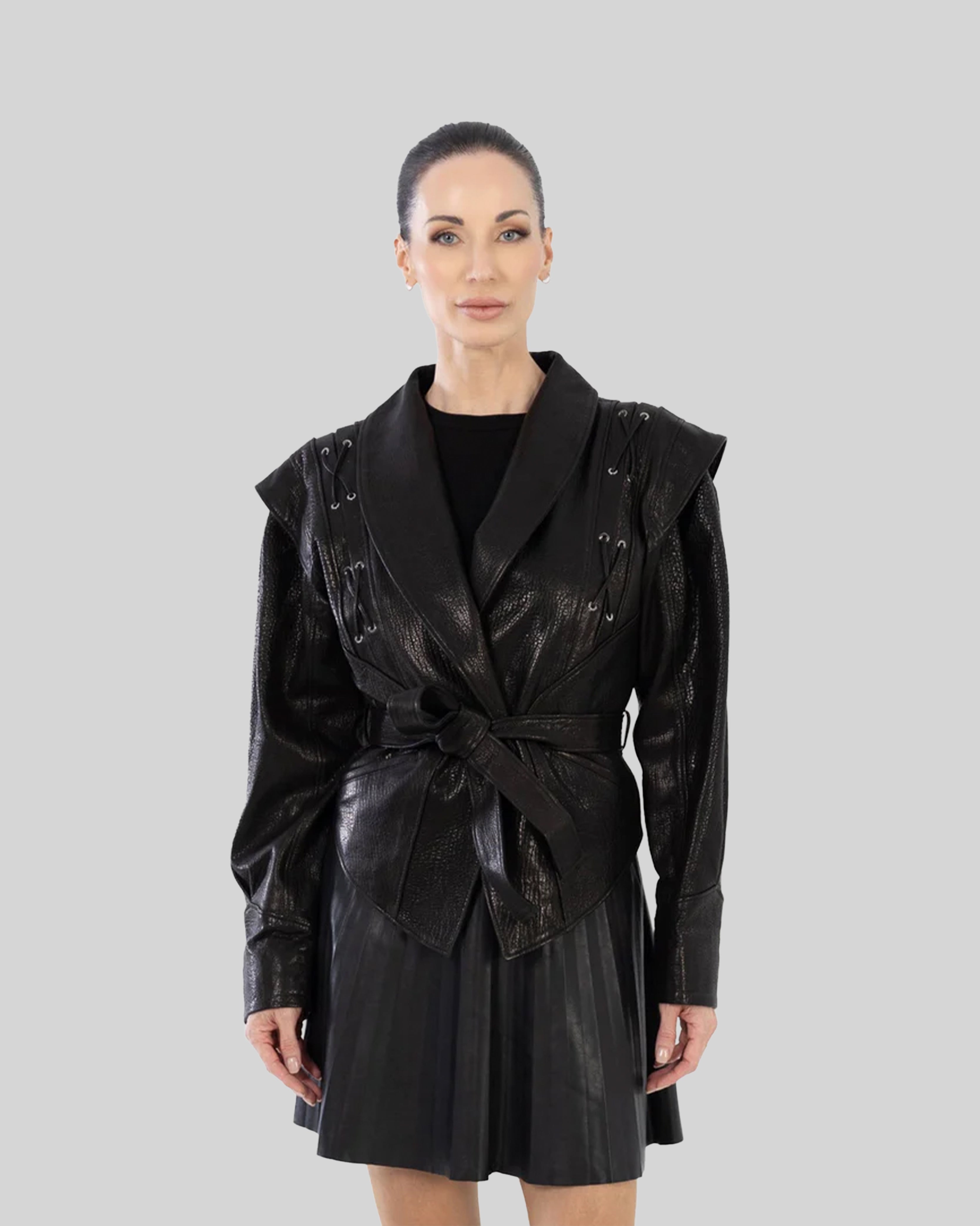 CLEO  JACKET IN BUBBLED LAMBSKIN