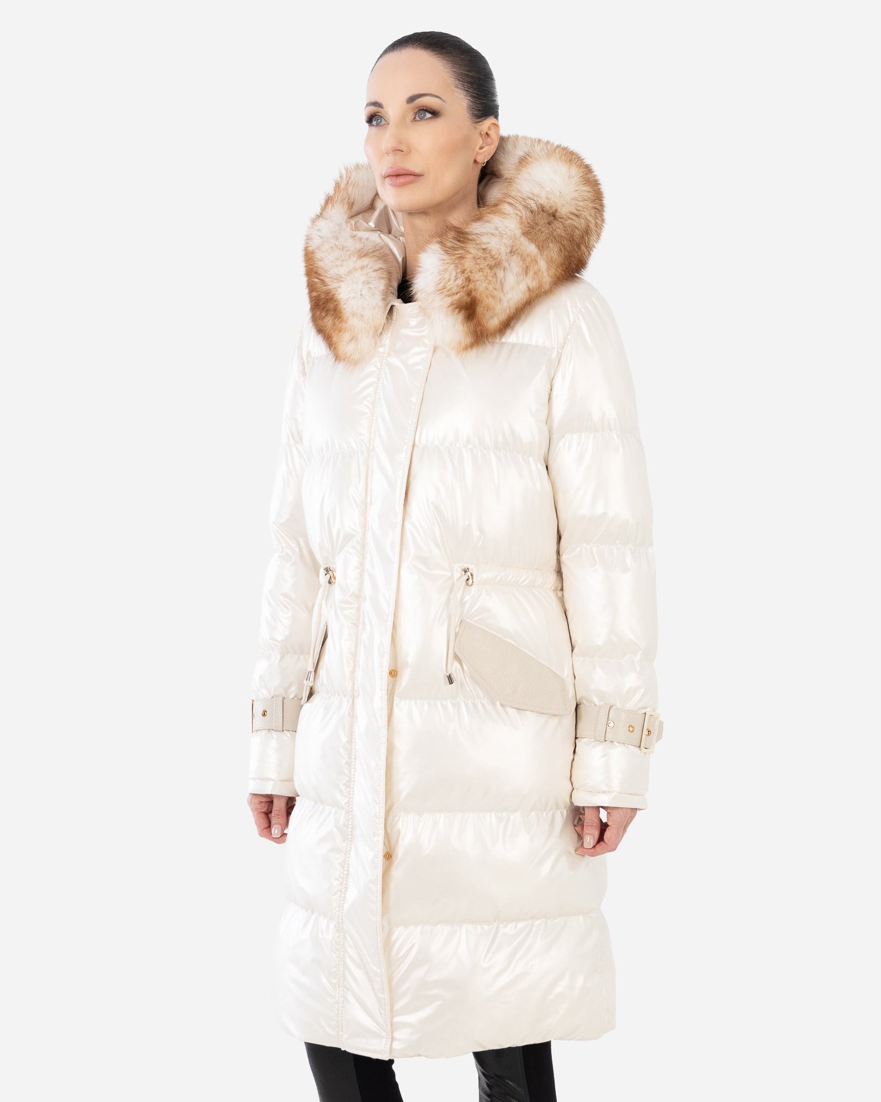 ALBA  PARKA PUFFER COAT   with  Detachable natural fur collar