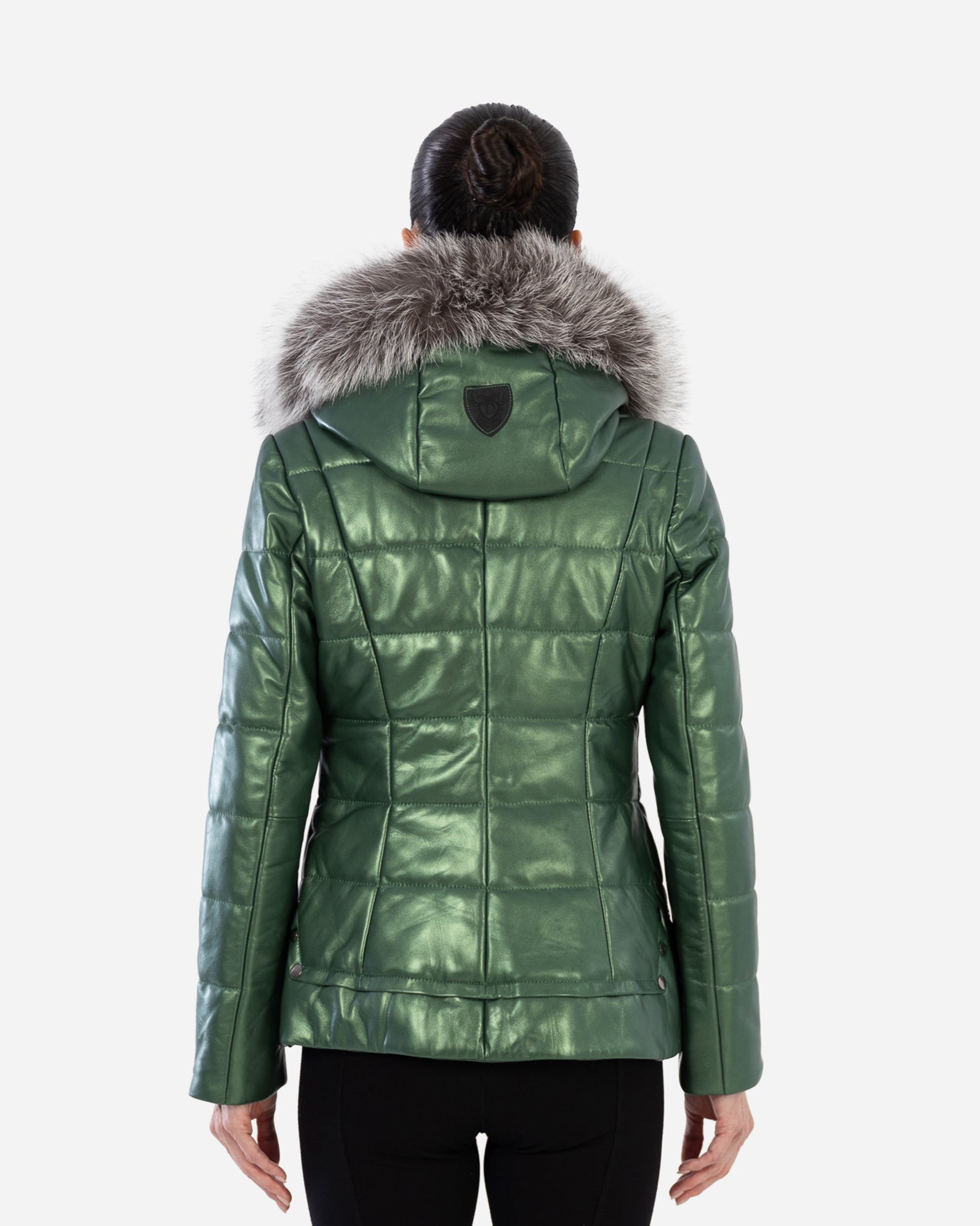 LYANNA leather puffer jacket