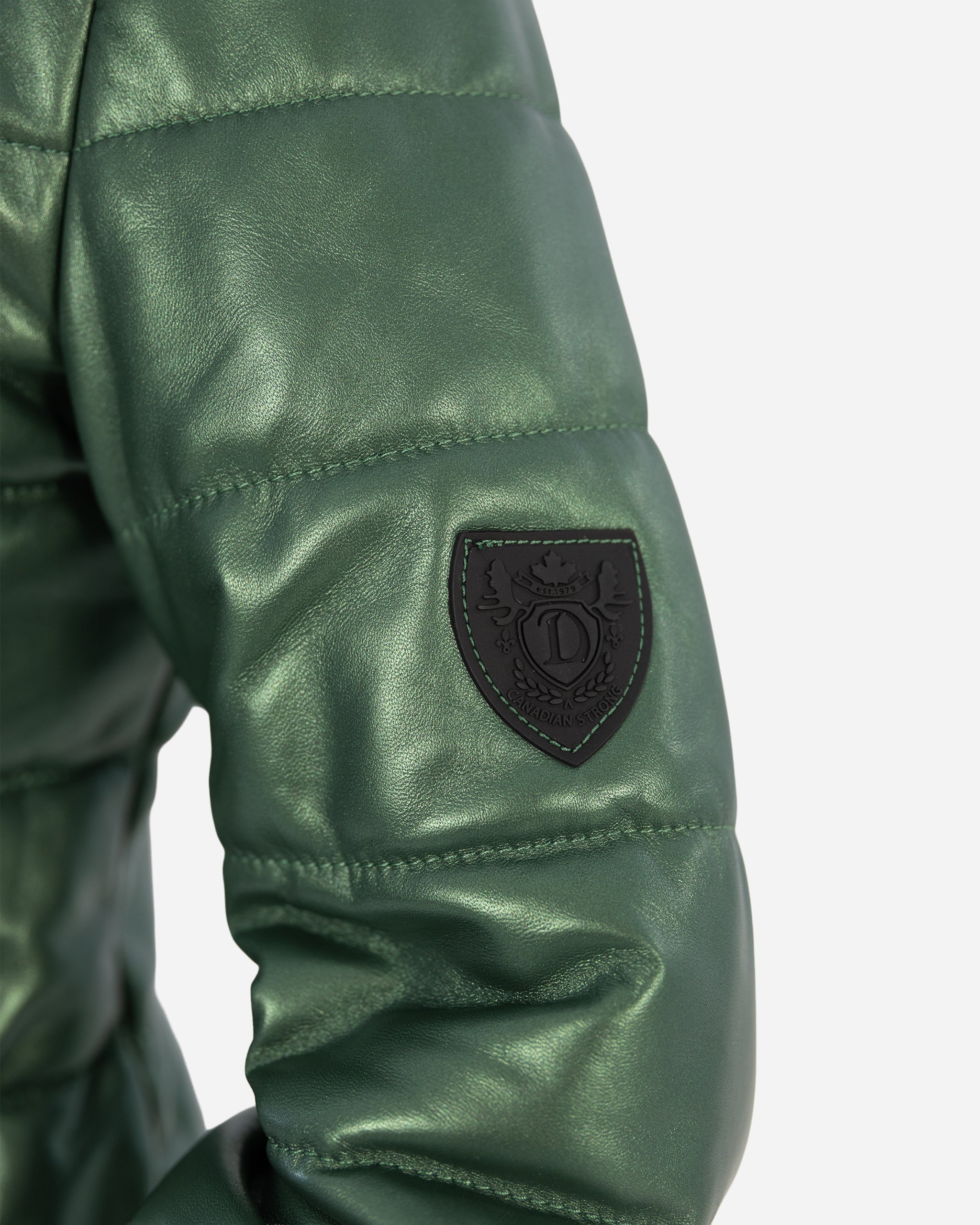 LYANNA leather puffer jacket