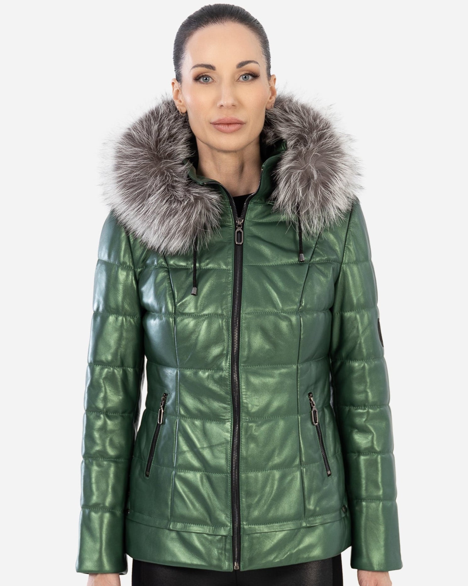 LYANNA Leather Puffer Jacket