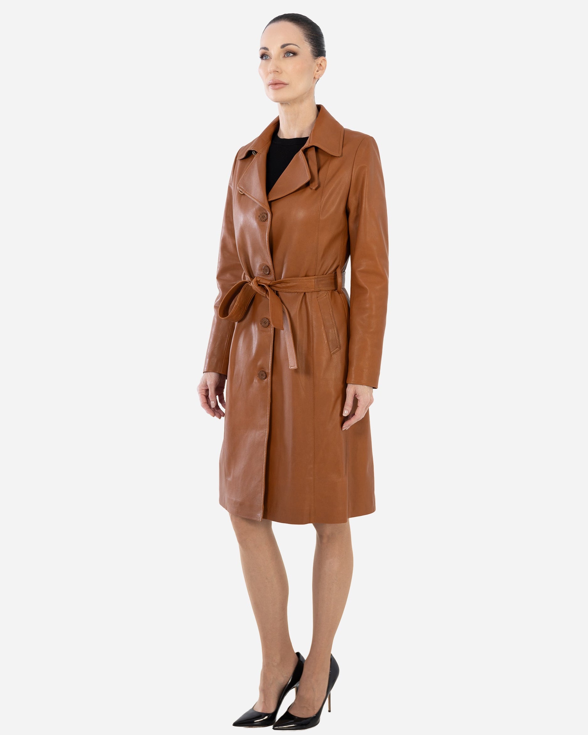 TRENCH-COAT KASIA EN PEAU D'AGNEAU