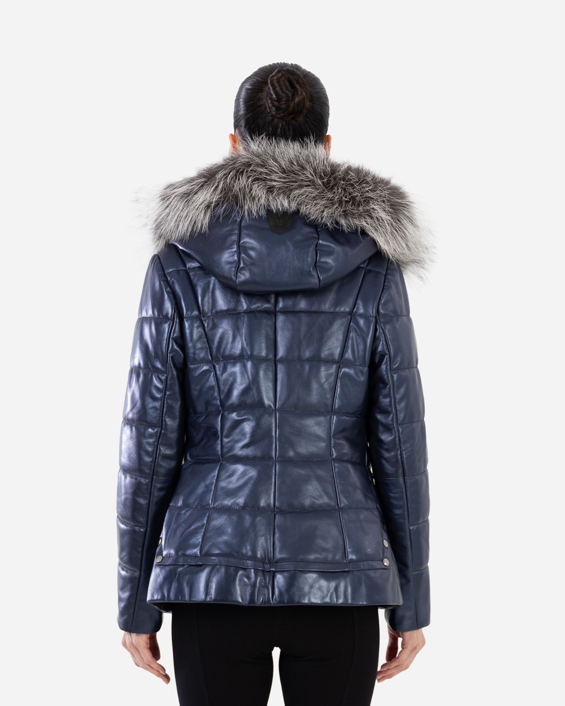 LYANNA leather puffer jacket